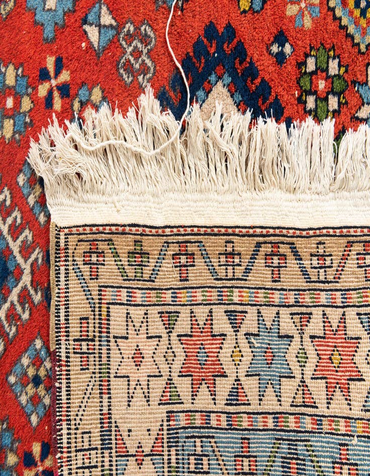 Detail image of  4' 6 x 7' 1  Hand Knotted Kazak Oriental Wool Rug