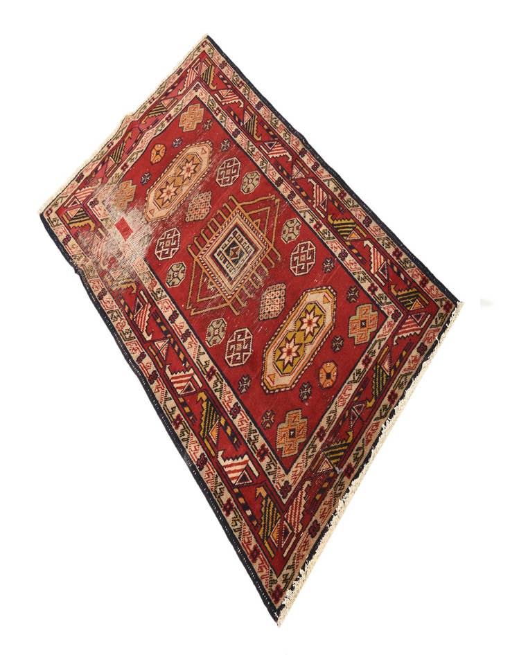 Detail image of  2' 8 x 4' 4  Hand Knotted Kazak Persian Wool Rug