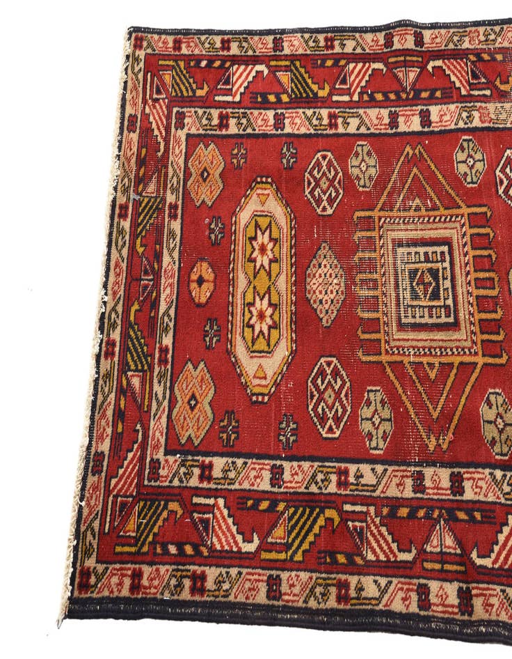 Detail image of  2' 8 x 4' 4  Hand Knotted Kazak Persian Wool Rug