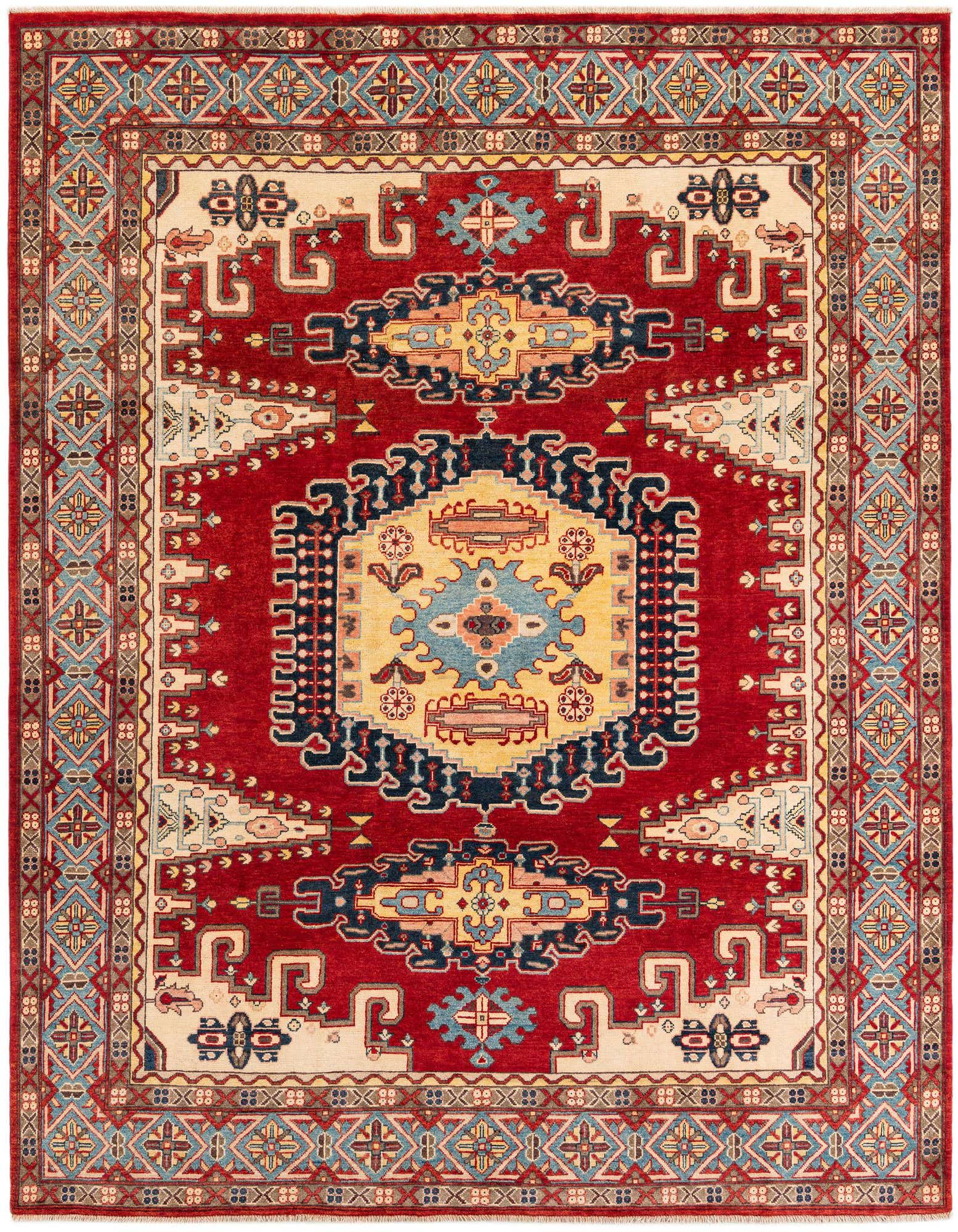 Primary image  8' x 10'  Hand Knotted Kazak Rug