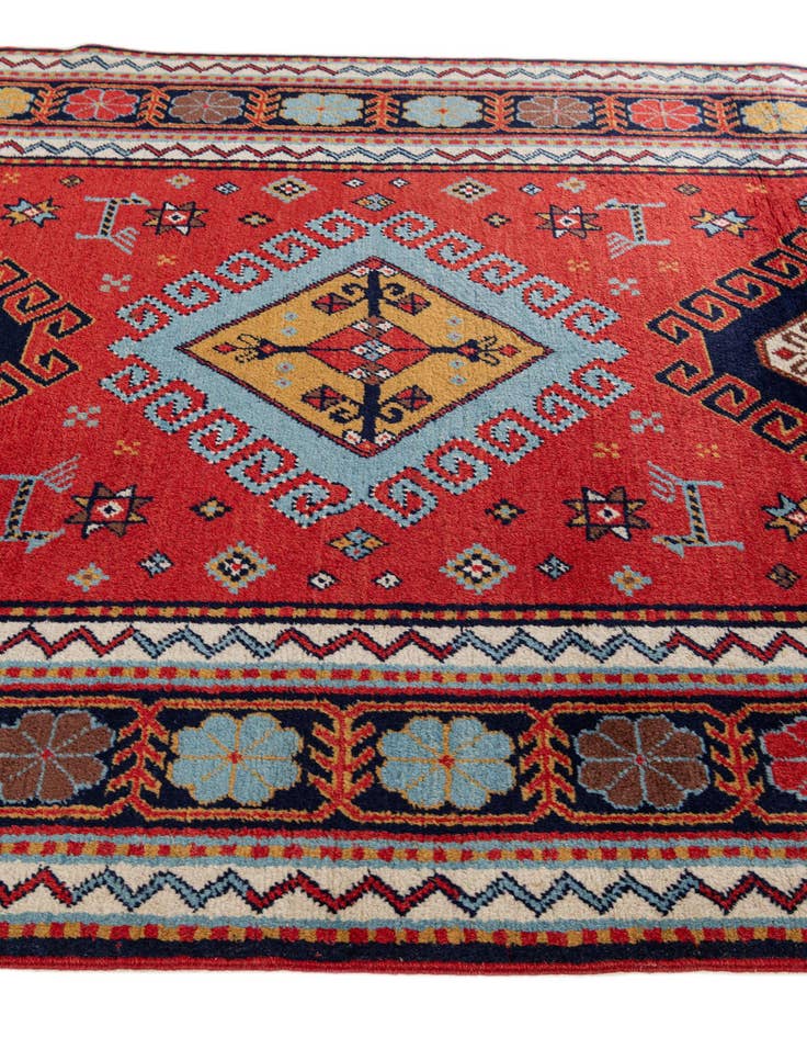 Detail image of  4' 3 x 6' 6  Hand Knotted Kazak Rug