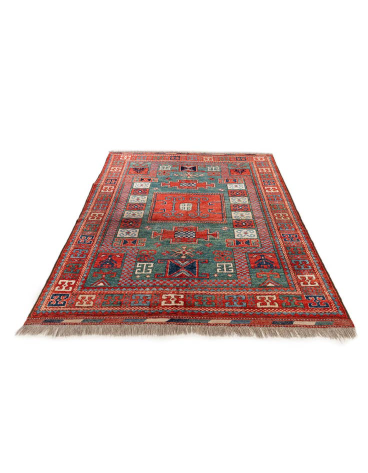 Detail image of  5' 9 x 7' 3  Hand Knotted Kazak Wool Rug