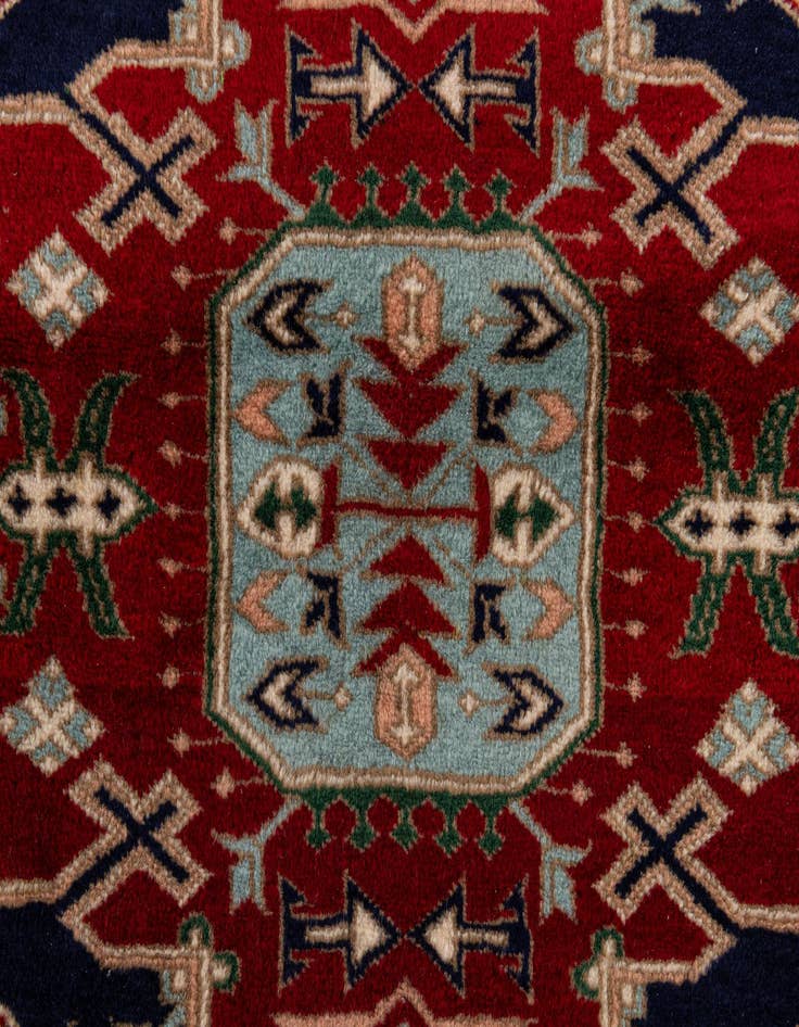 Detail image of  4' x 6' 1  Hand Knotted Kazak Rug