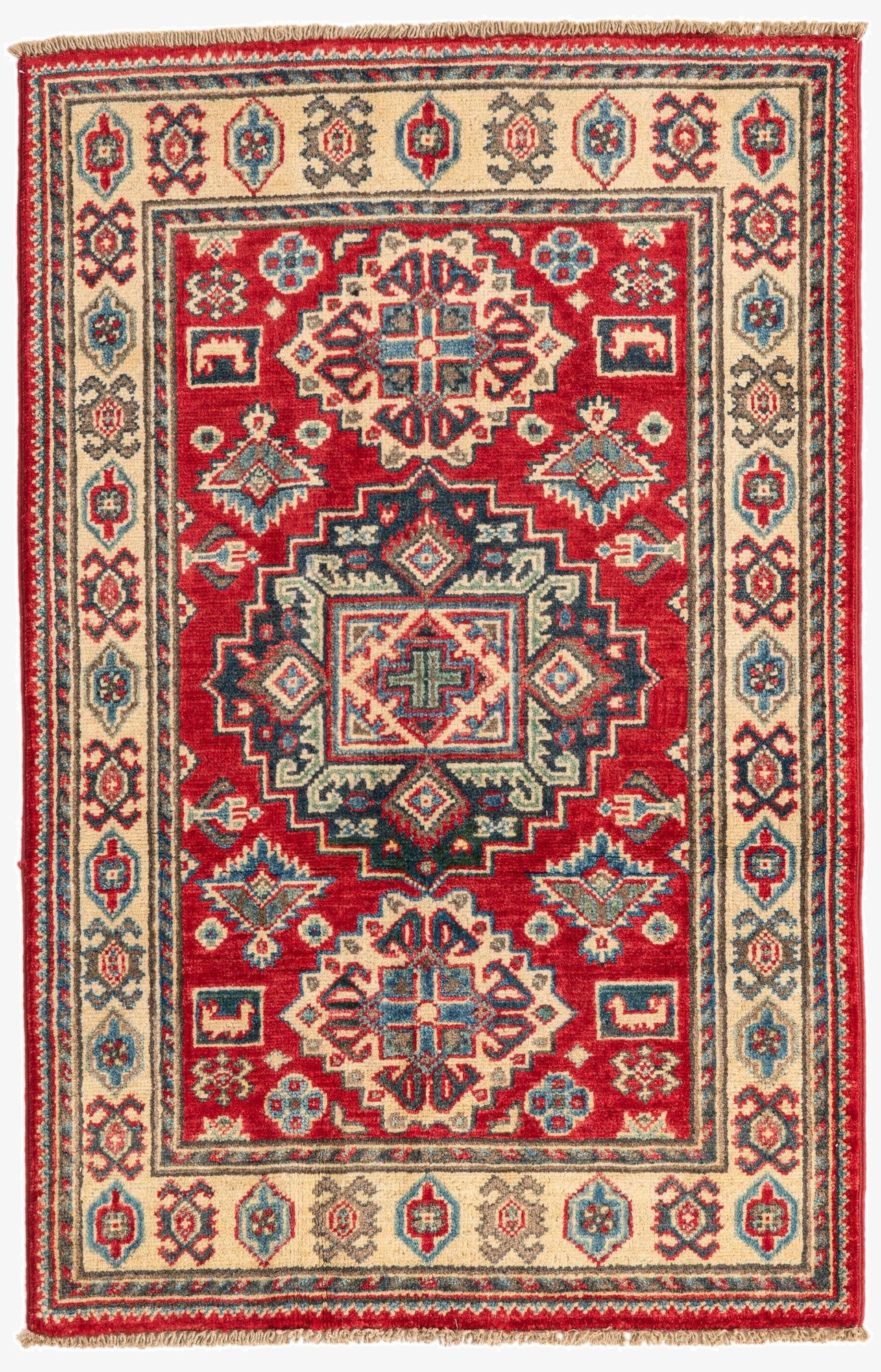  2' 8 x 4' 2  Hand Knotted Kazak Rug