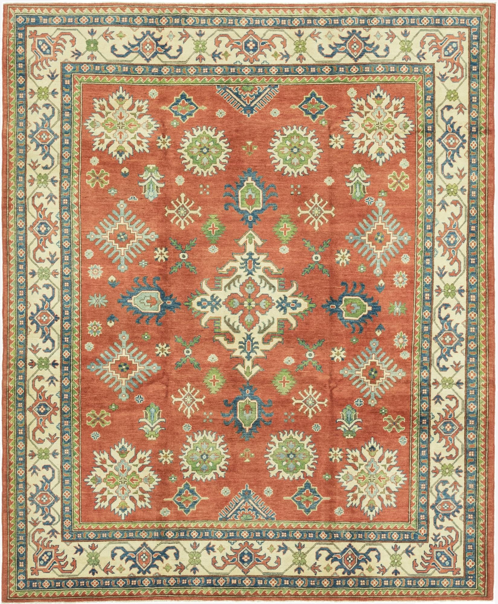  6' 1 x 9' 10  Hand Knotted Kazak Rug