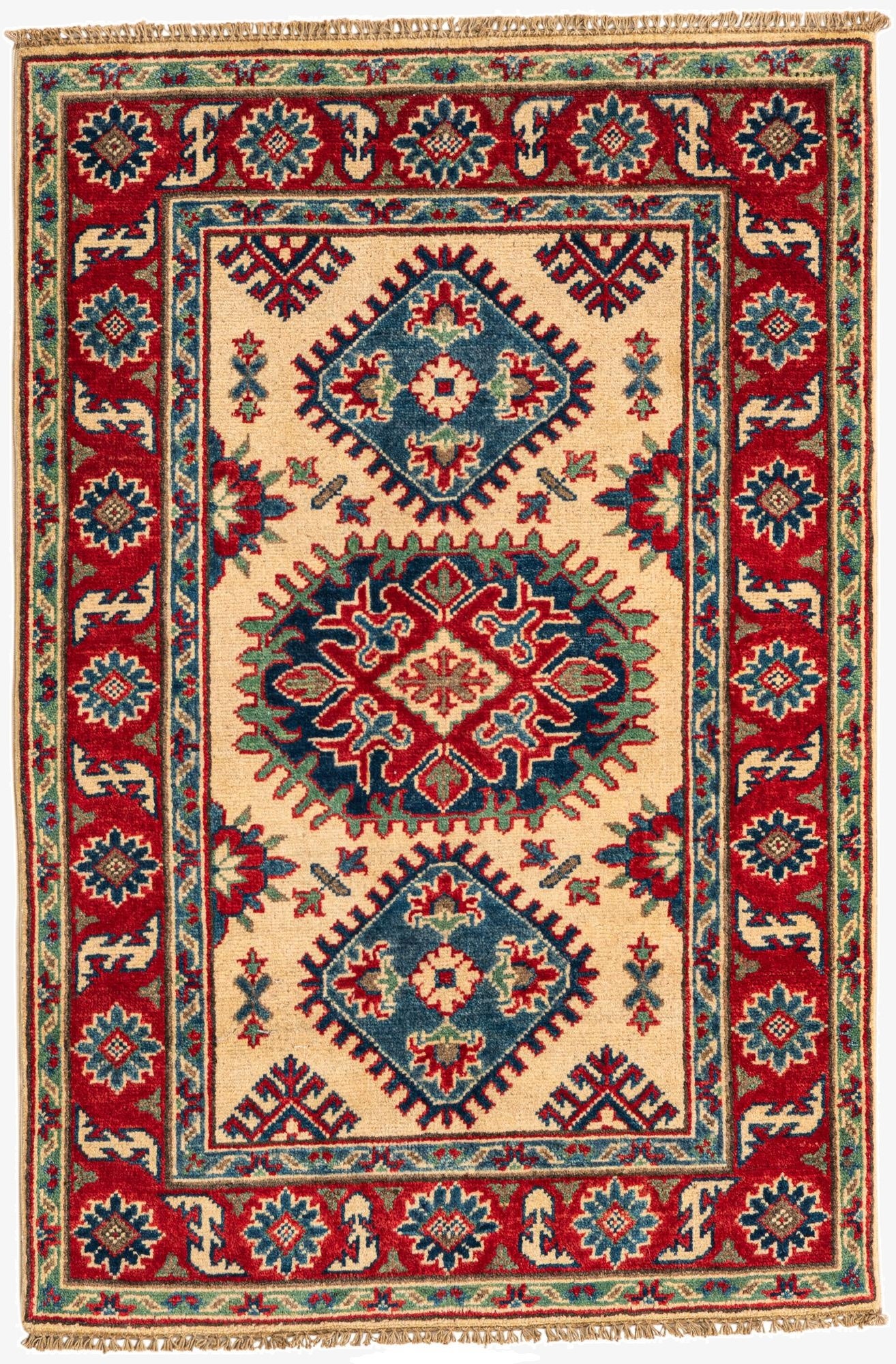  2' 8 x 4' 1  Hand Knotted Kazak Rug