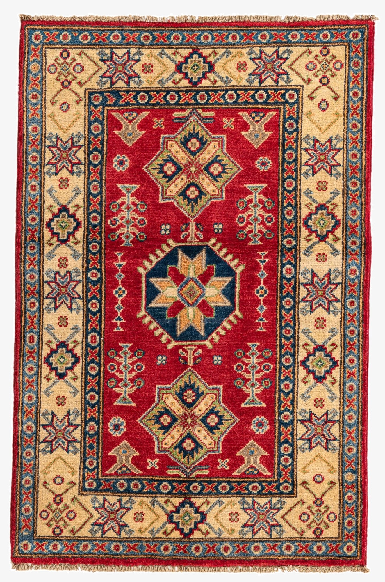  2' 8 x 4' 2  Hand Knotted Kazak Rug
