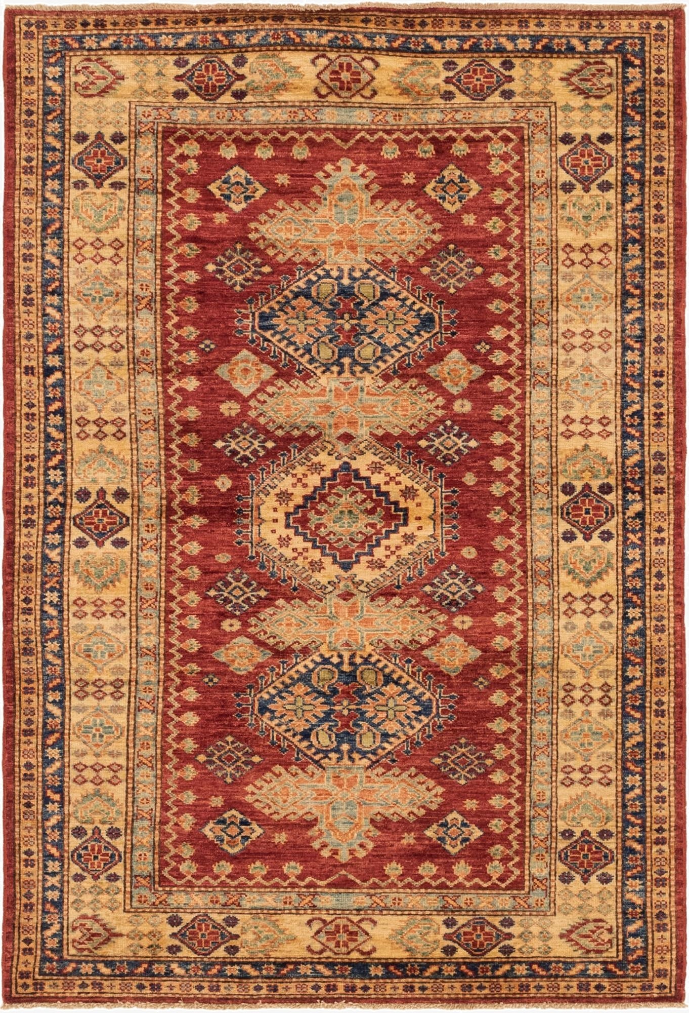  4' x 5' 10  Hand Knotted Kazak Oriental Rug