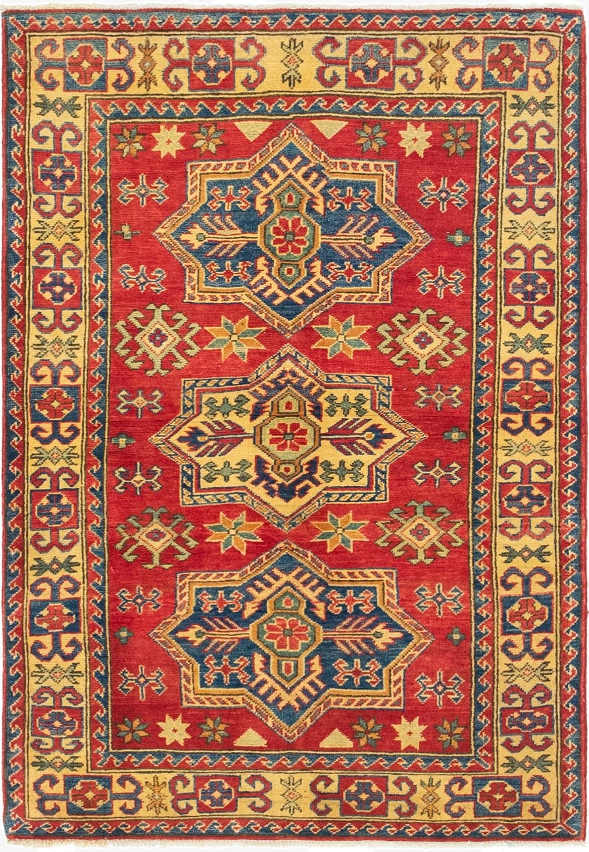  3' 5 x 4' 10  Hand Knotted Kazak Rug