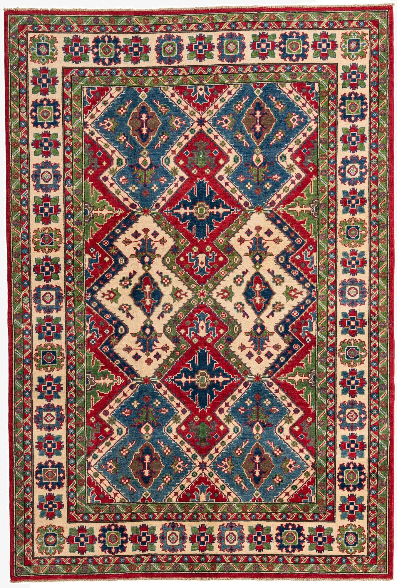  6' 1 x 9'  Hand Knotted Kazak Rug