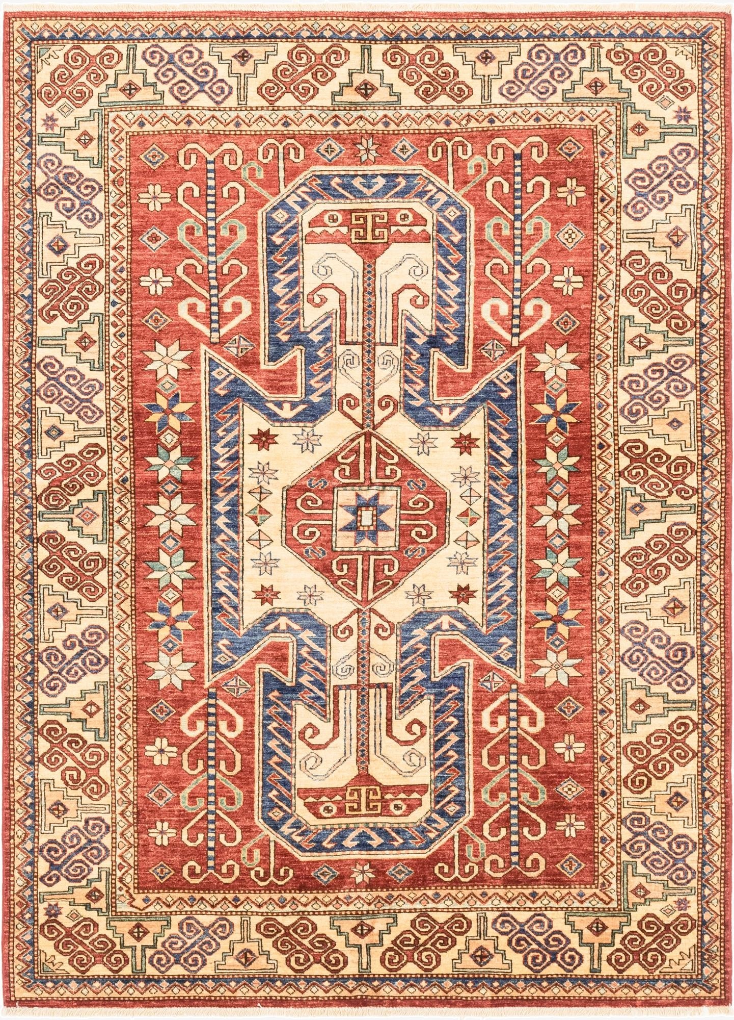  5' 9 x 8'  Hand Knotted Kazak Oriental Rug