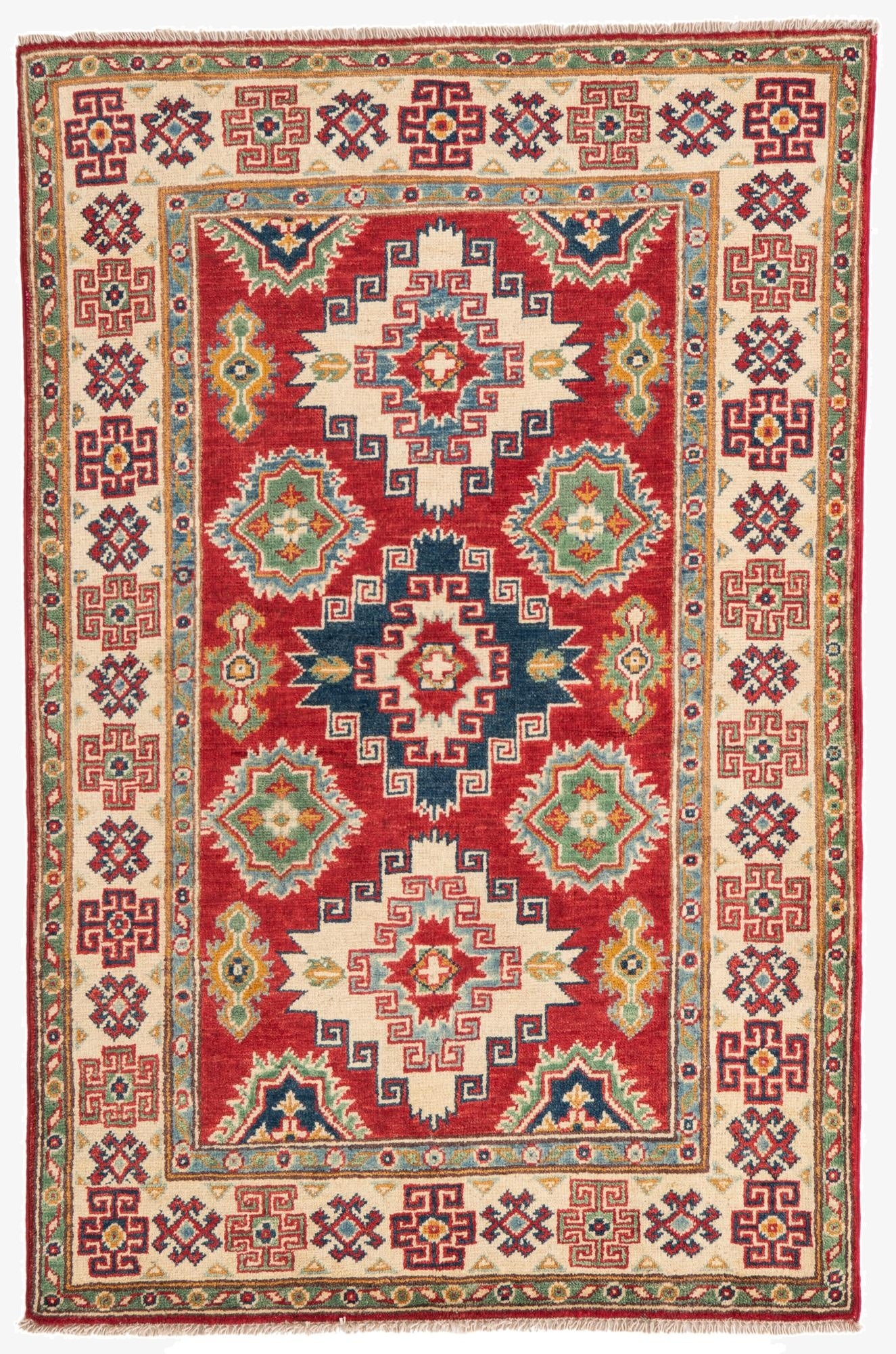  3' 3 x 5'  Hand Knotted Kazak Rug
