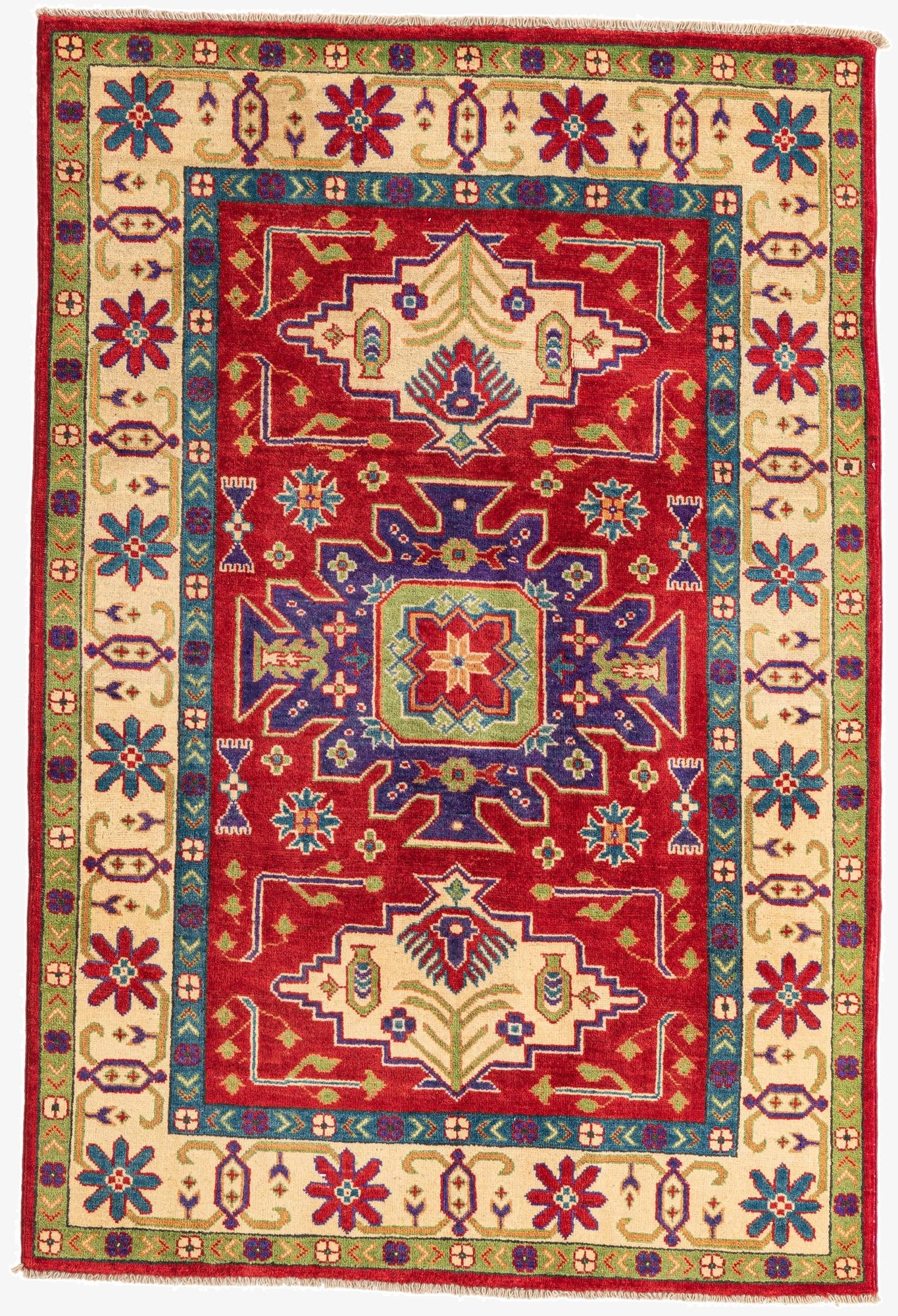  3' 10 x 5' 10  Hand Knotted Kazak Rug