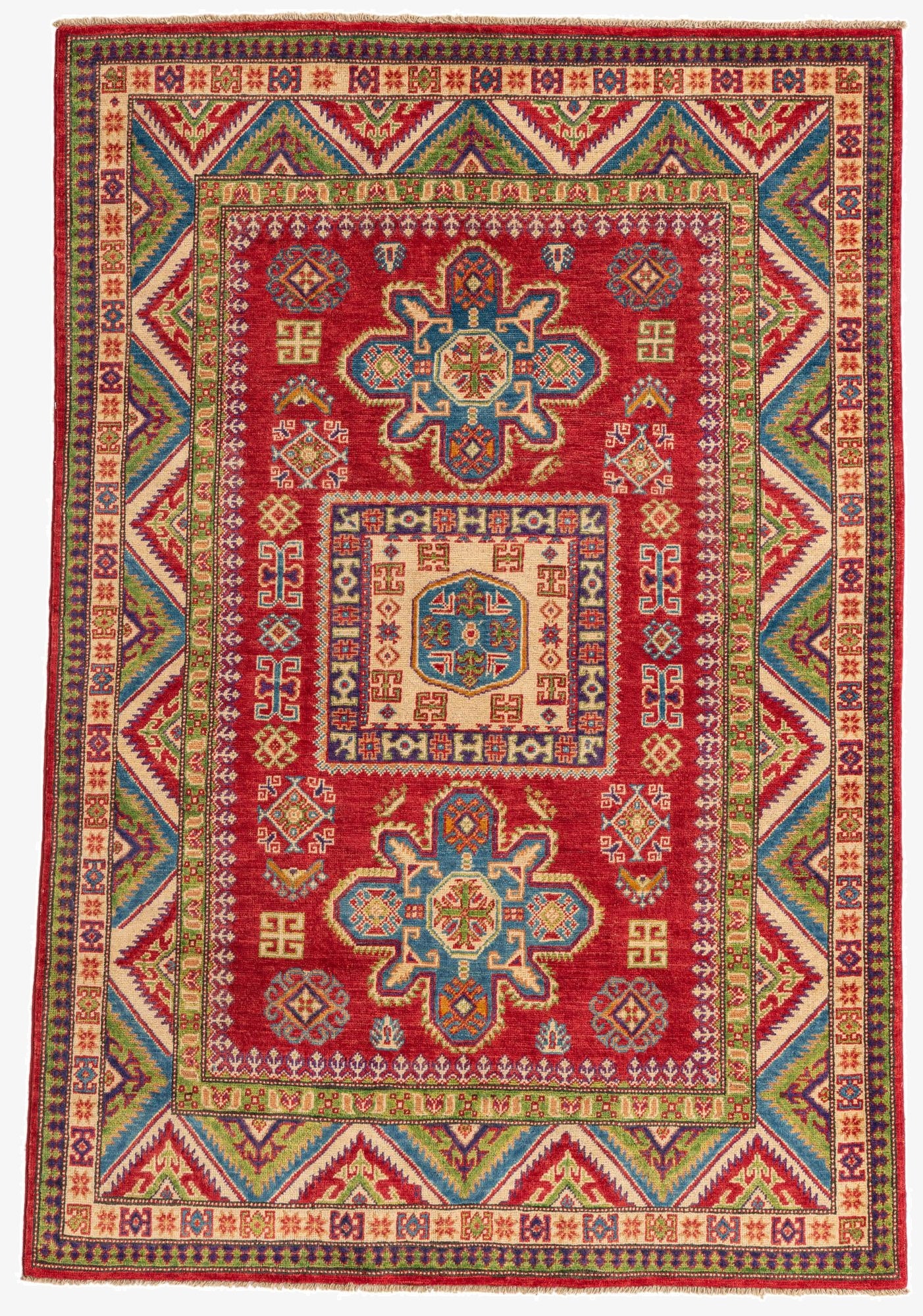  4' 10 x 7' 1  Hand Knotted Kazak Rug