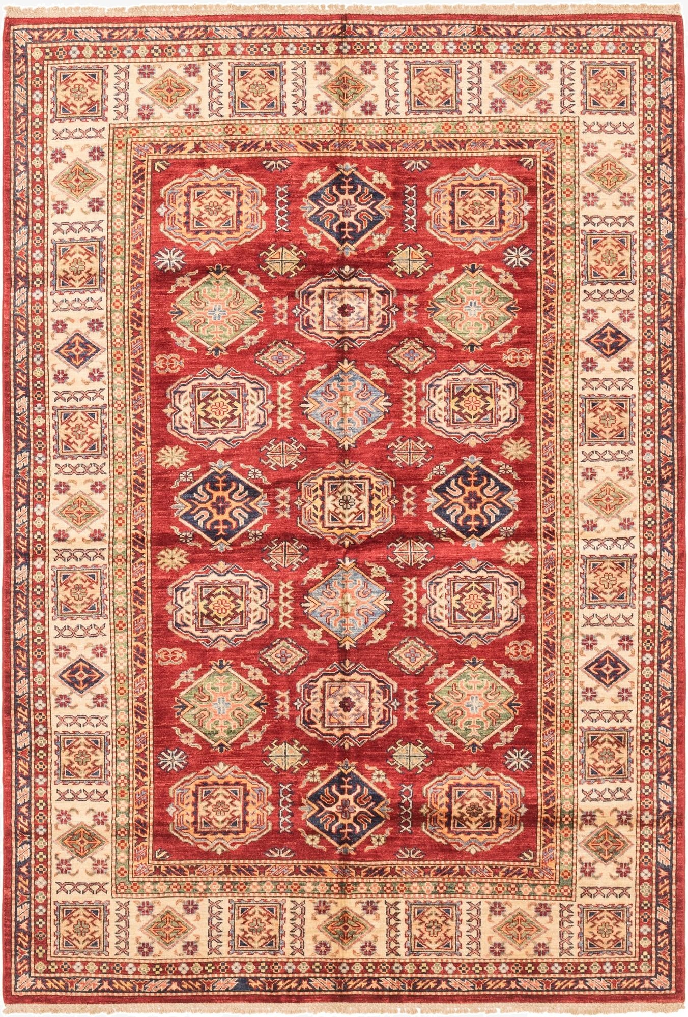  5' 6 x 8'  Hand Knotted Kazak Oriental Rug
