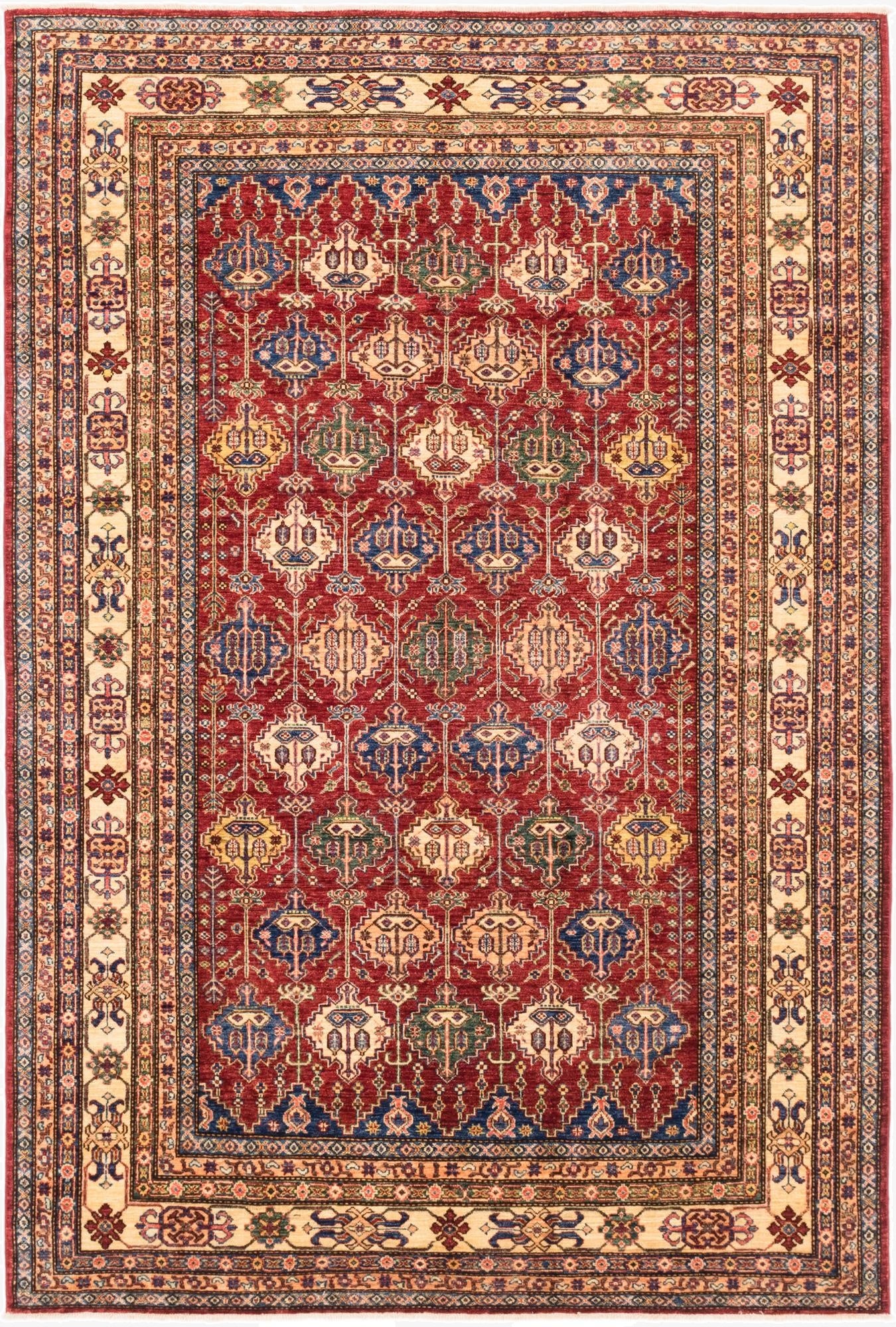  6' 8 x 9' 10  Hand Knotted Kazak Oriental Wool Rug