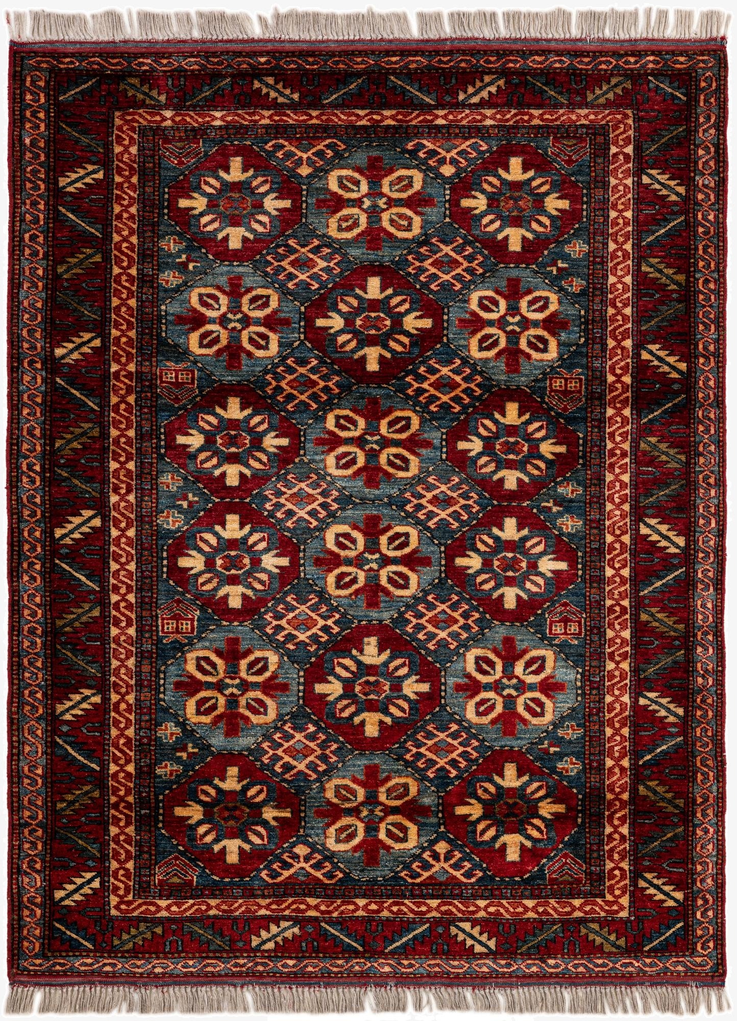  4' x 5' 2  Hand Knotted Kazak Wool Rug