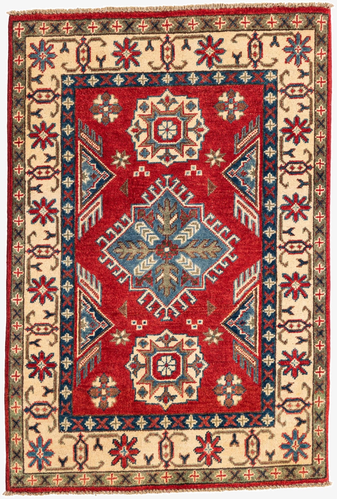  2' 9 x 4' 1  Hand Knotted Kazak Rug