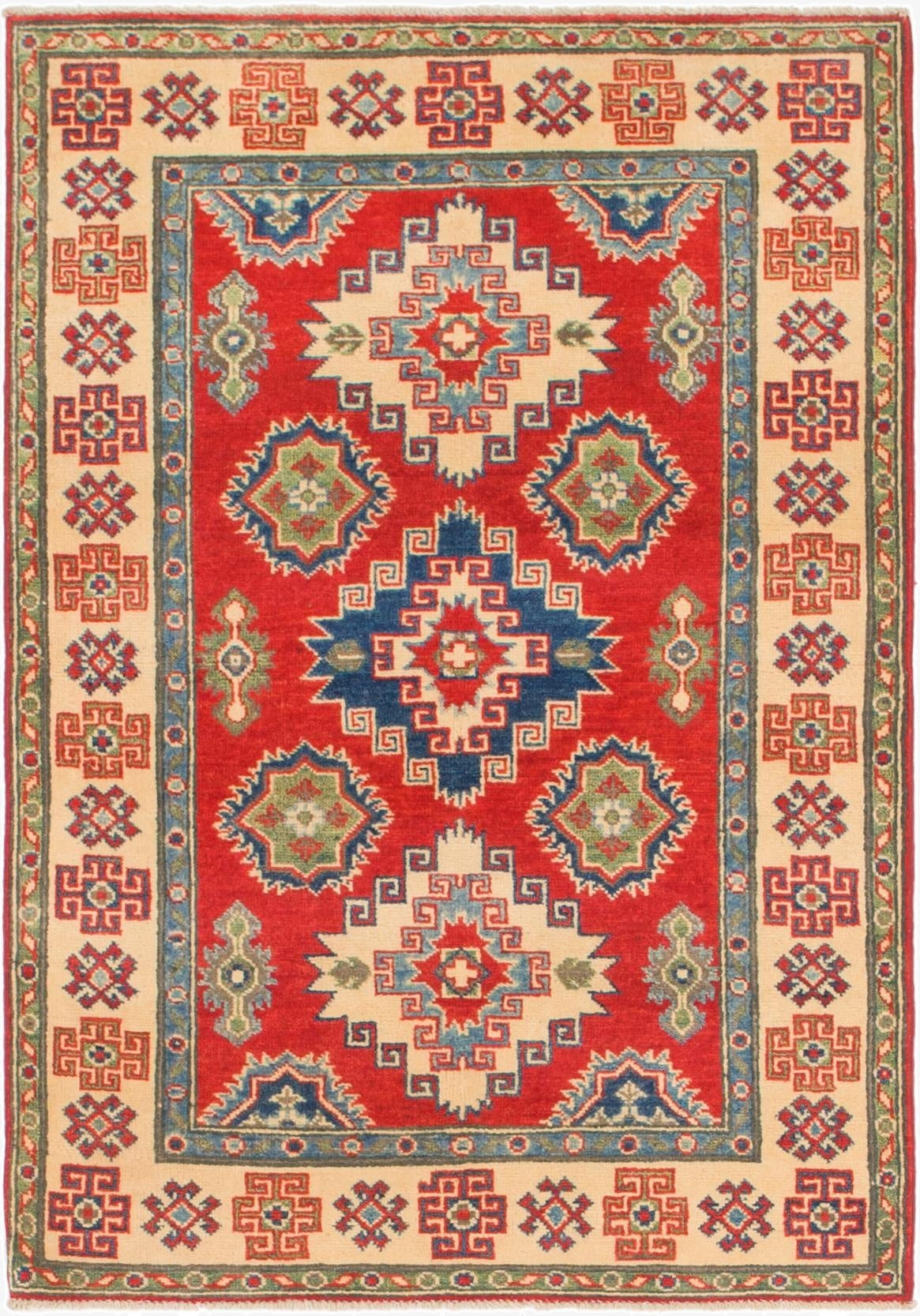  3' 3 x 4' 10  Hand Knotted Kazak Rug