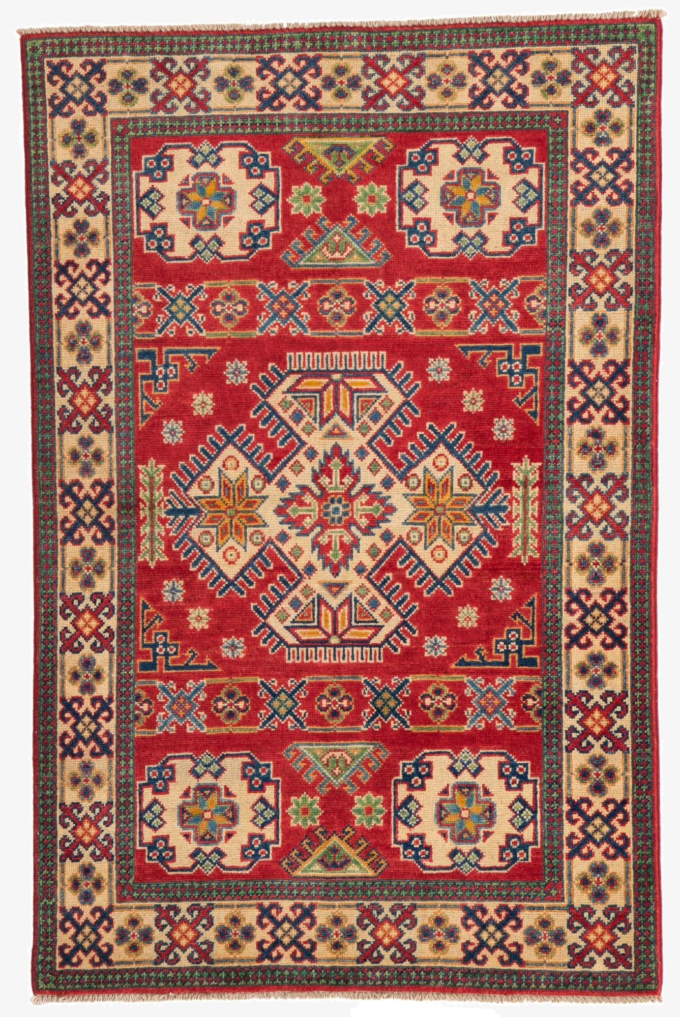  3' 3 x 5'  Hand Knotted Kazak Rug