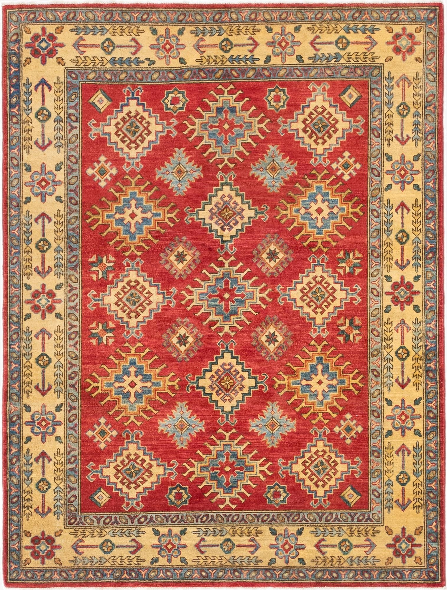  5' x 6' 6  Hand Knotted Kazak Rug