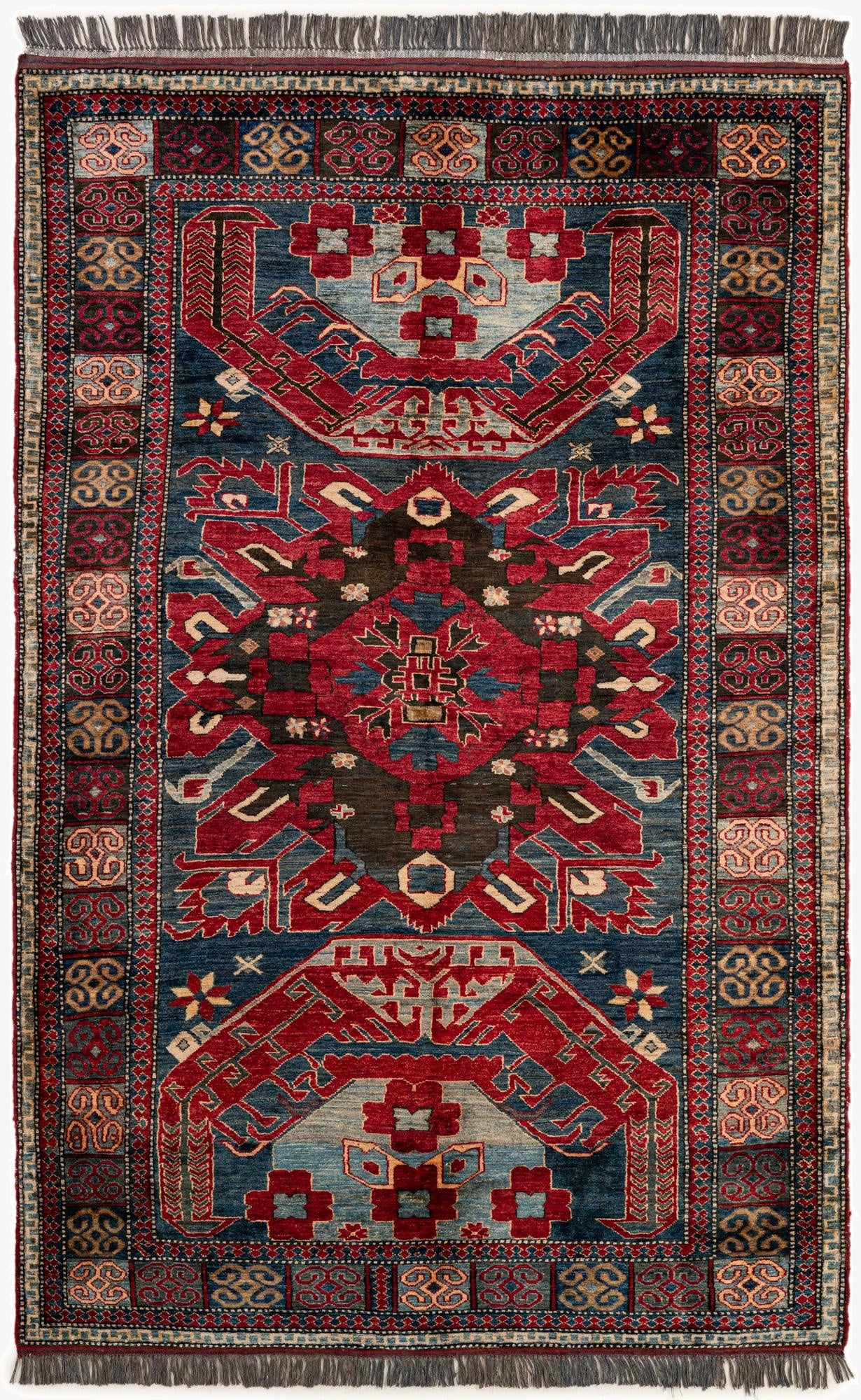  5' x 7' 9  Hand Knotted Kazak Wool Rug