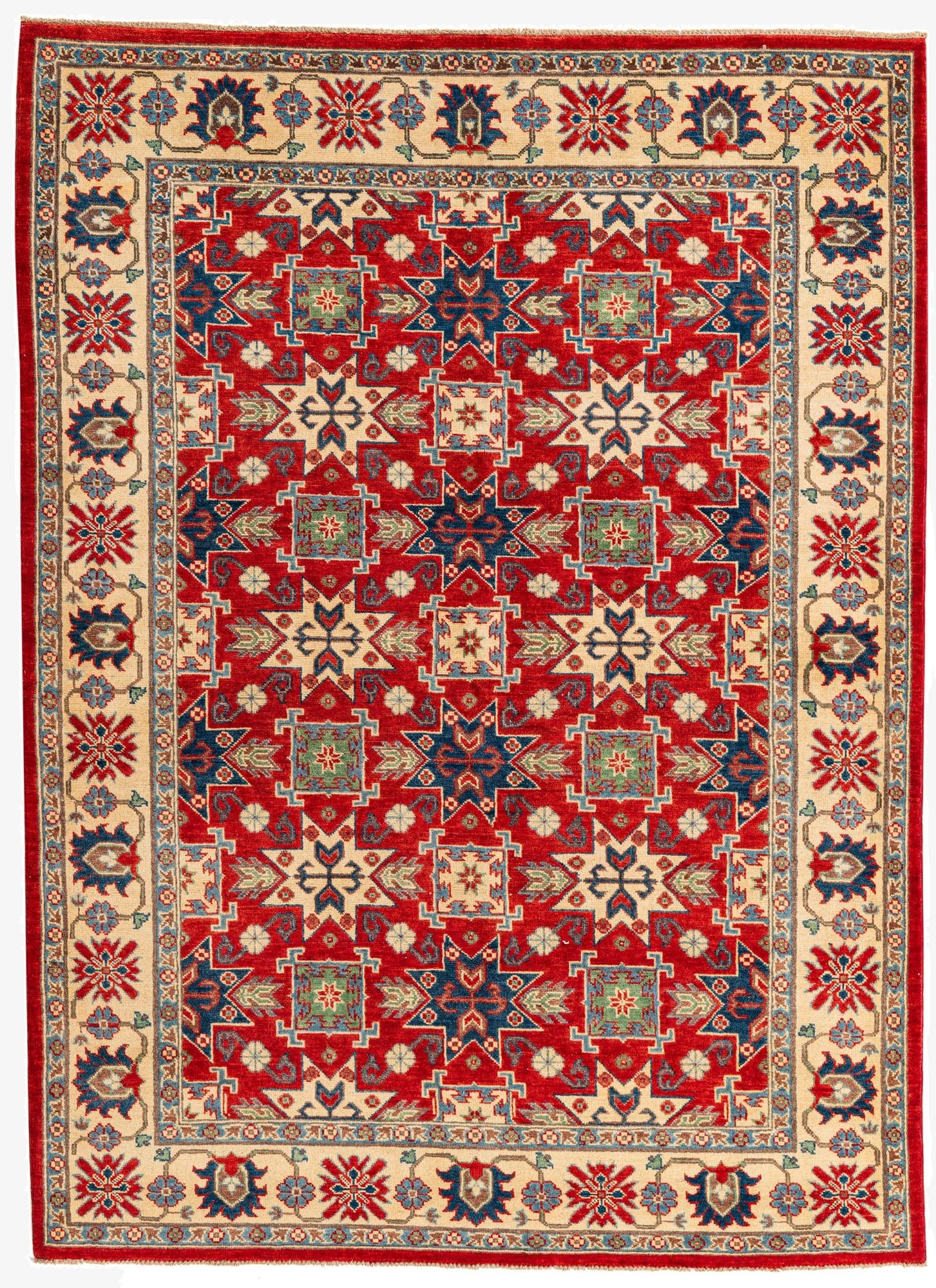  5' 10 x 8'  Hand Knotted Kazak Rug