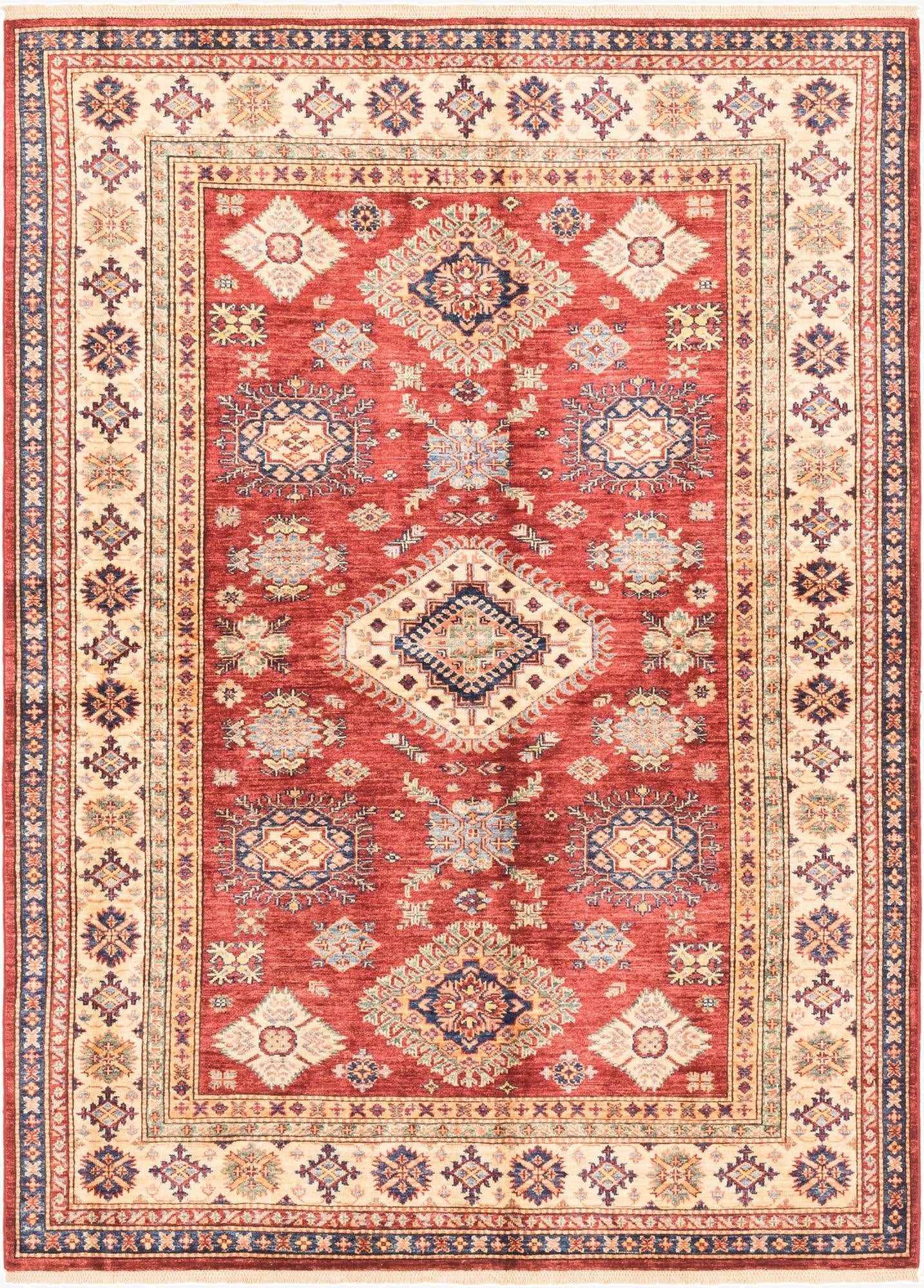 5' 9 x 7' 11  Hand Knotted Kazak Oriental Rug