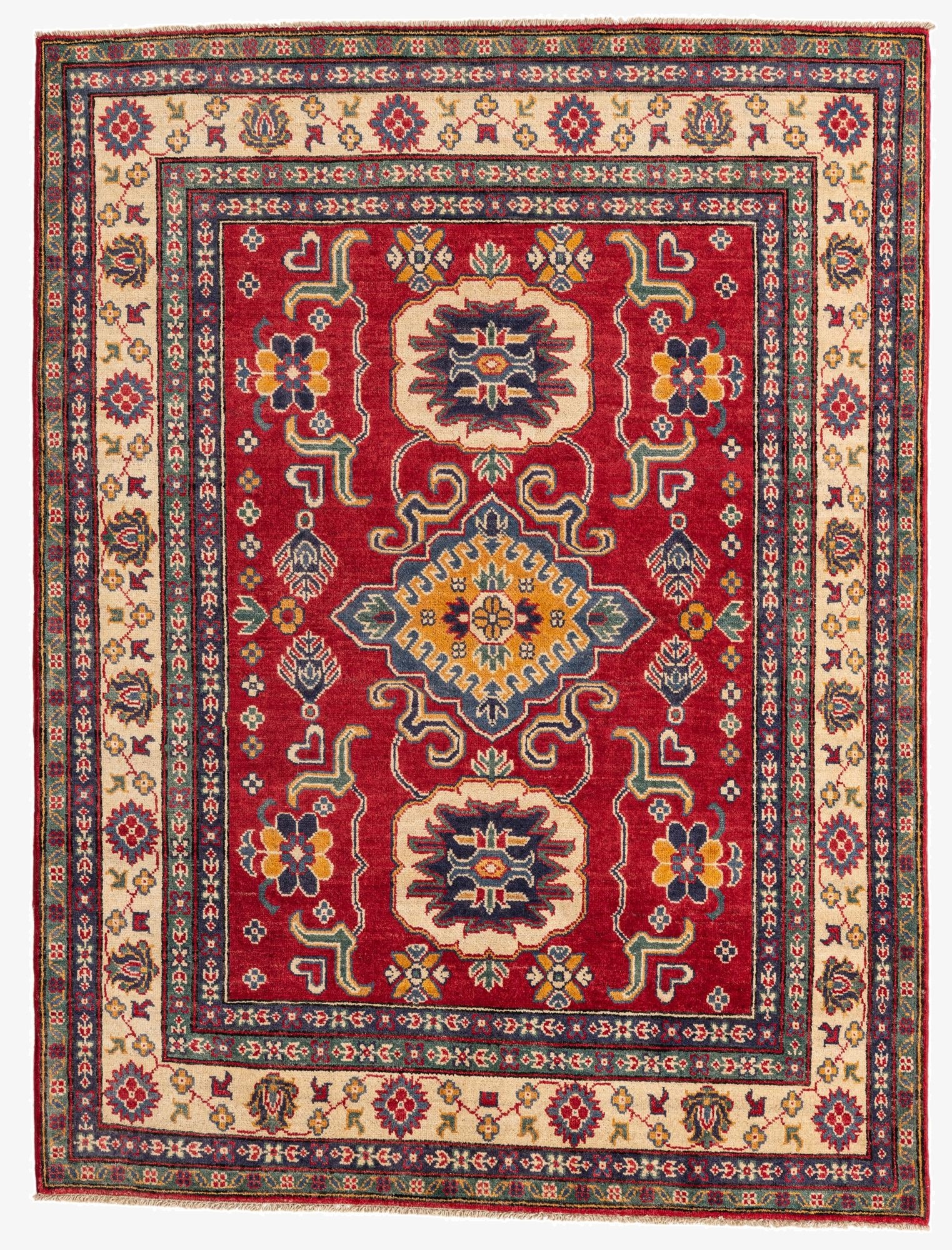  5' x 6' 8  Hand Knotted Kazak Rug