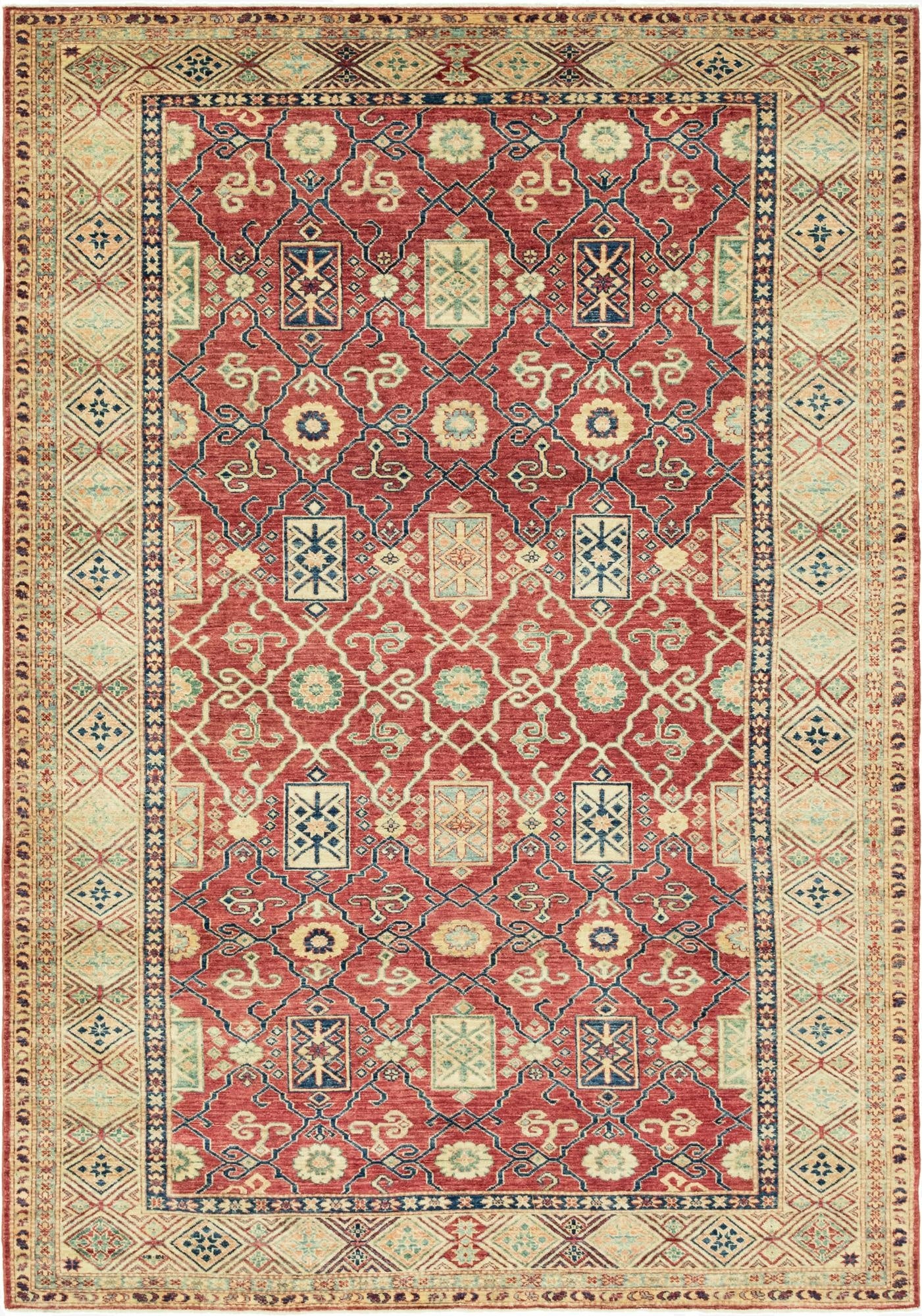  6' 8 x 9' 8  Hand Knotted Kazak Oriental Rug