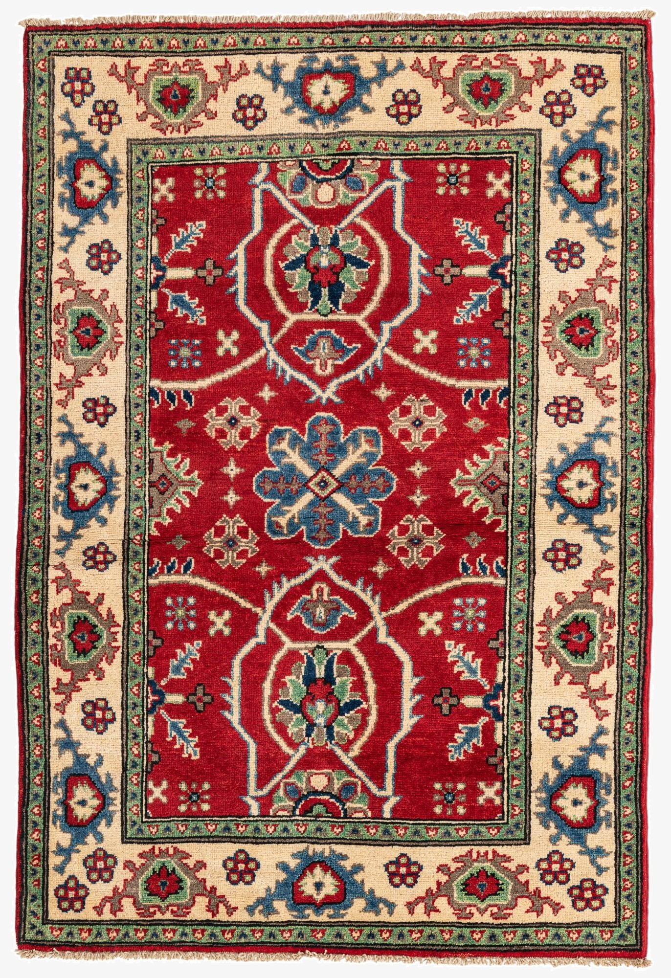  3' 4 x 5'  Hand Knotted Kazak Rug