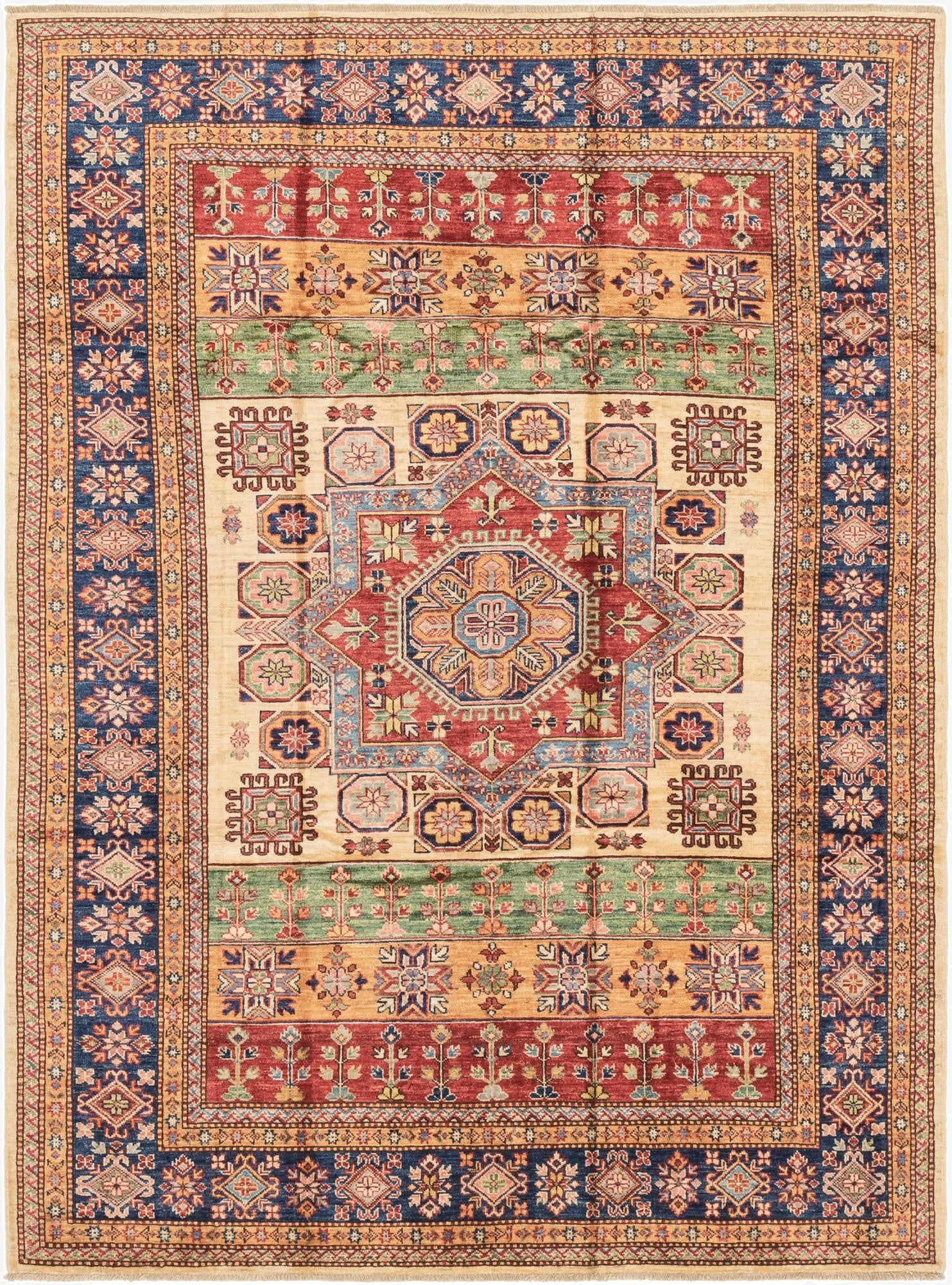  5' 11 x 8' 1  Hand Knotted Kazak Oriental Rug
