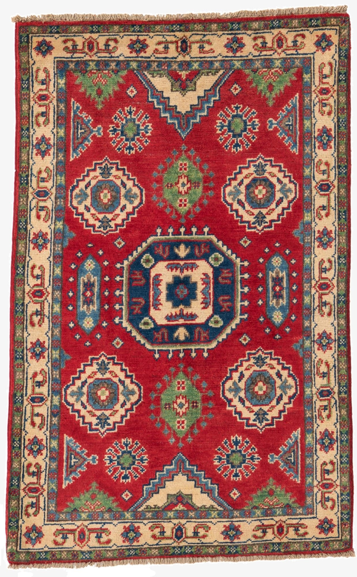  2' 7 x 4' 2  Hand Knotted Kazak Rug