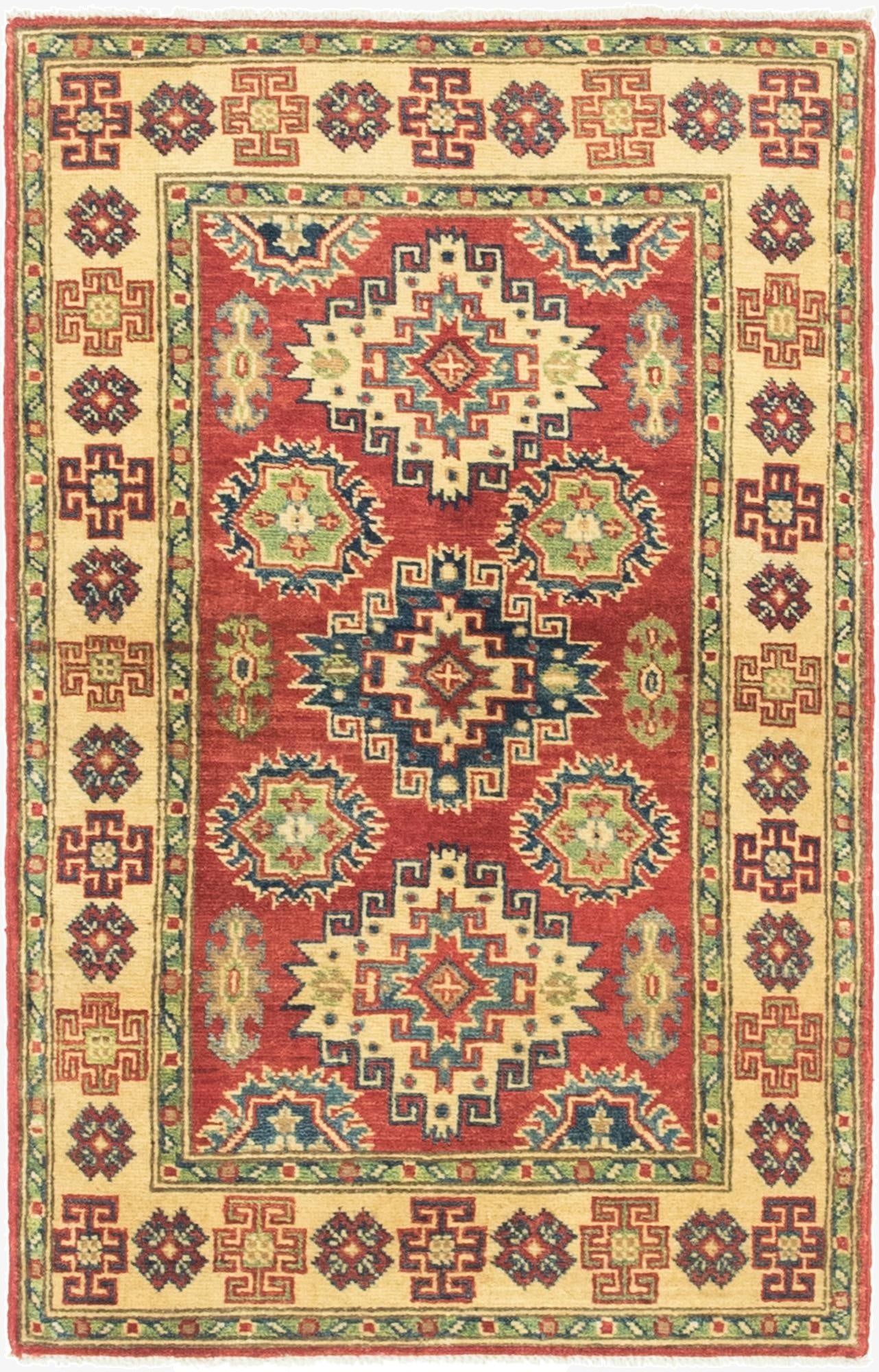 2' 7 x 4' 2  Hand Knotted Kazak Rug