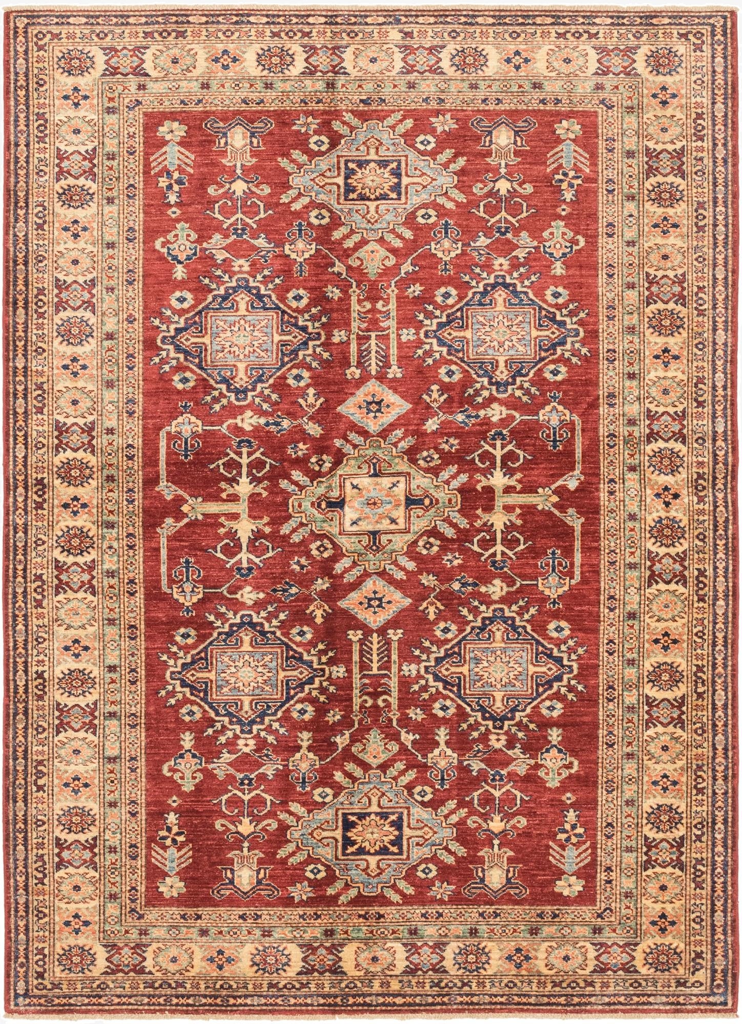  5' 6 x 7' 7  Hand Knotted Kazak Oriental Rug