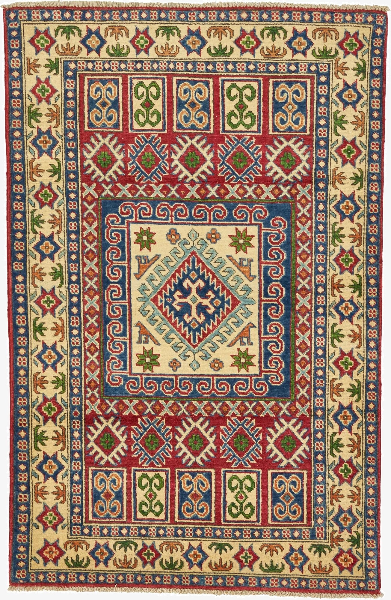  3' 3 x 5'  Hand Knotted Kazak Oriental Rug