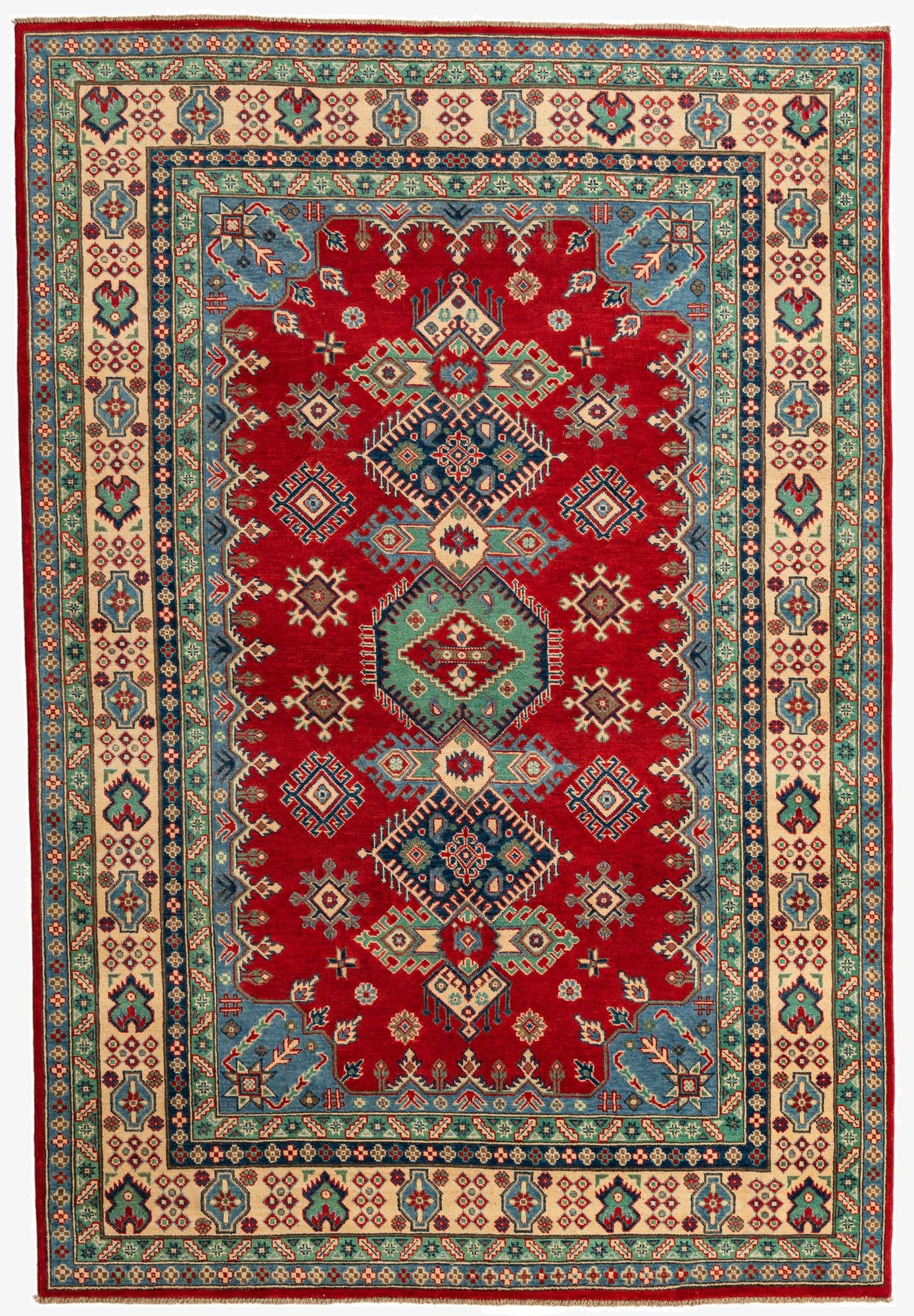  6' 6 x 9' 7  Hand Knotted Kazak Rug