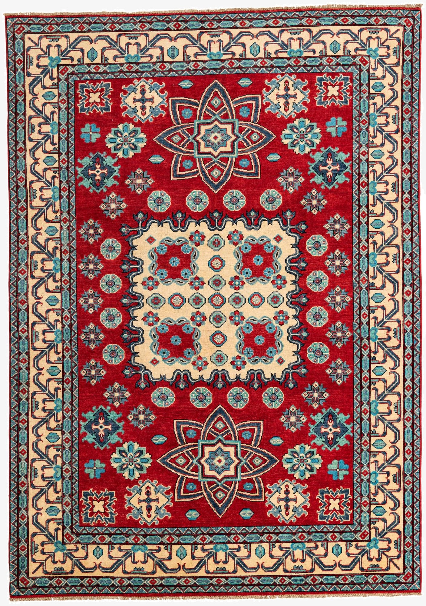  6' 10 x 9' 9  Hand Knotted Kazak Rug