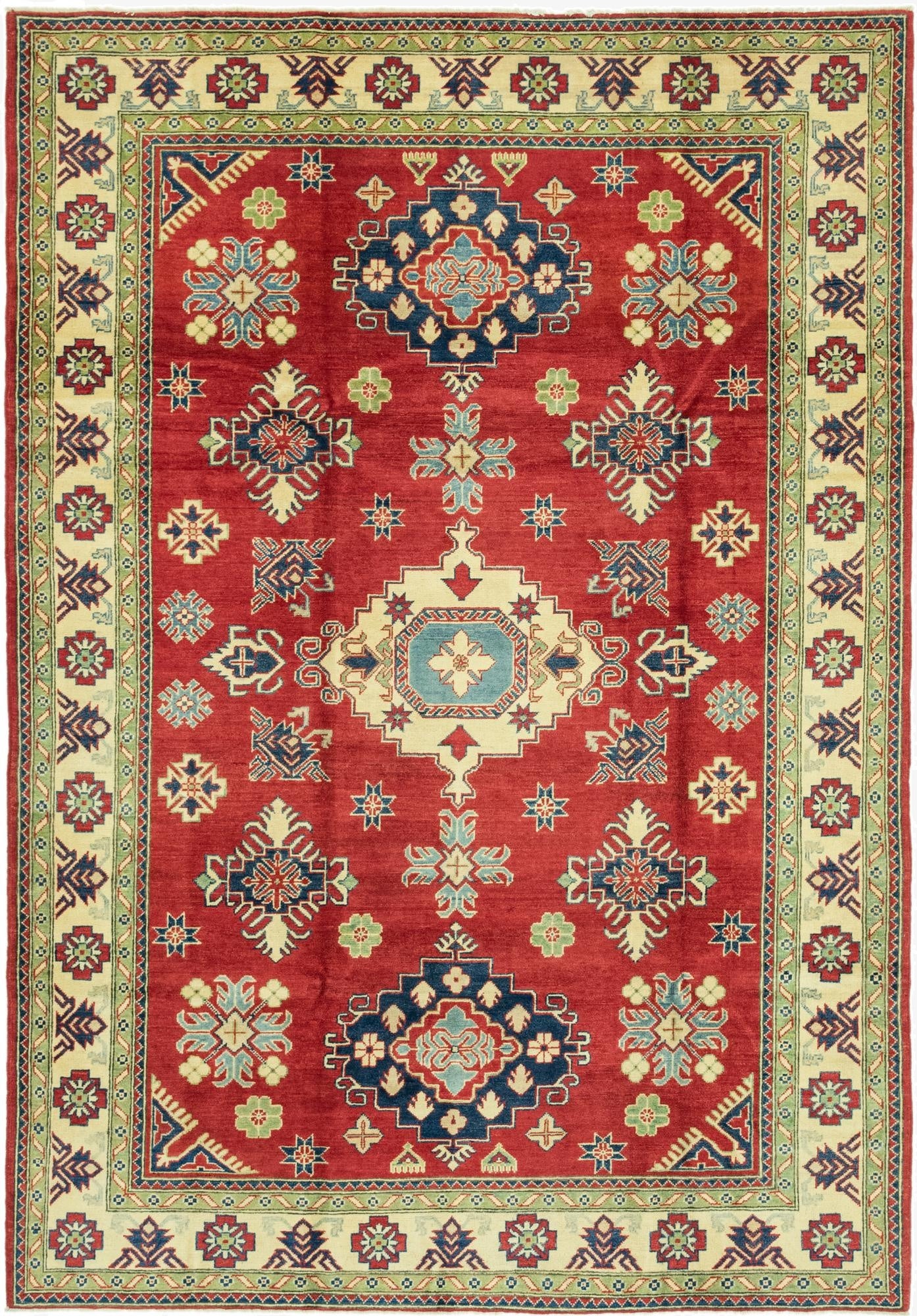  6' 8 x 9' 8  Hand Knotted Kazak Rug