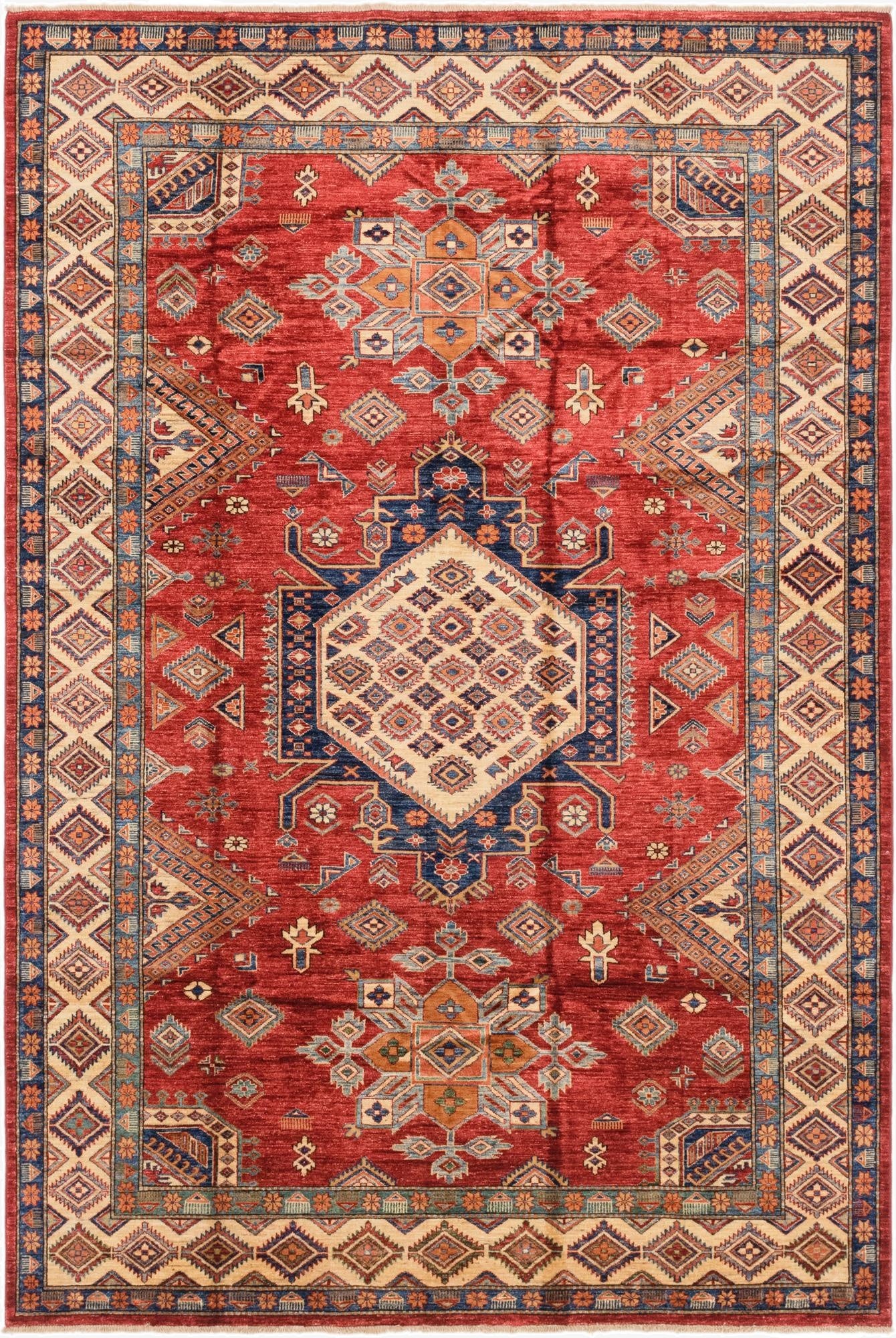  6' 8 x 9' 10  Hand Knotted Kazak Oriental Rug