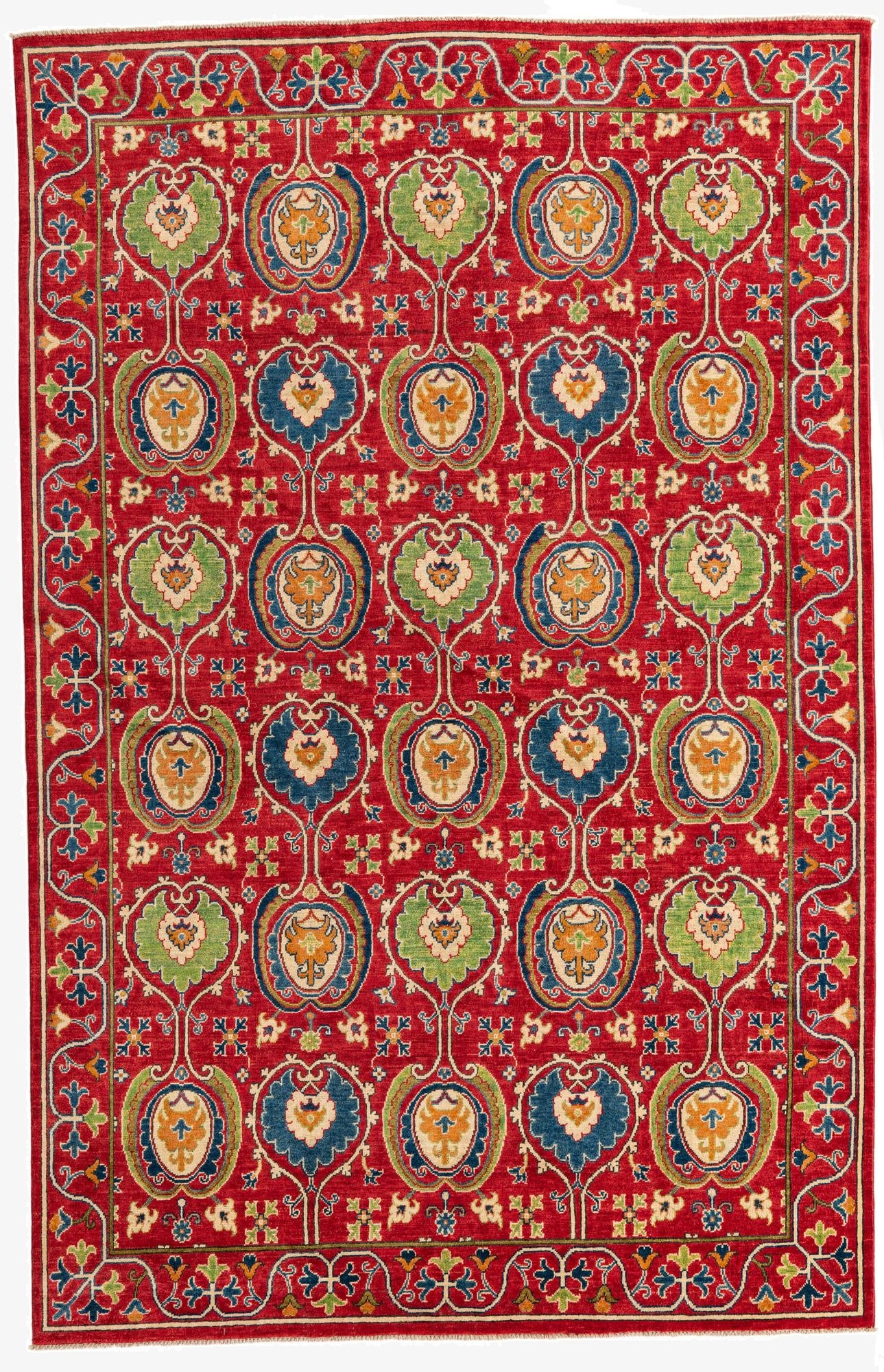  6' 8 x 10' 4  Hand Knotted Kazak Rug