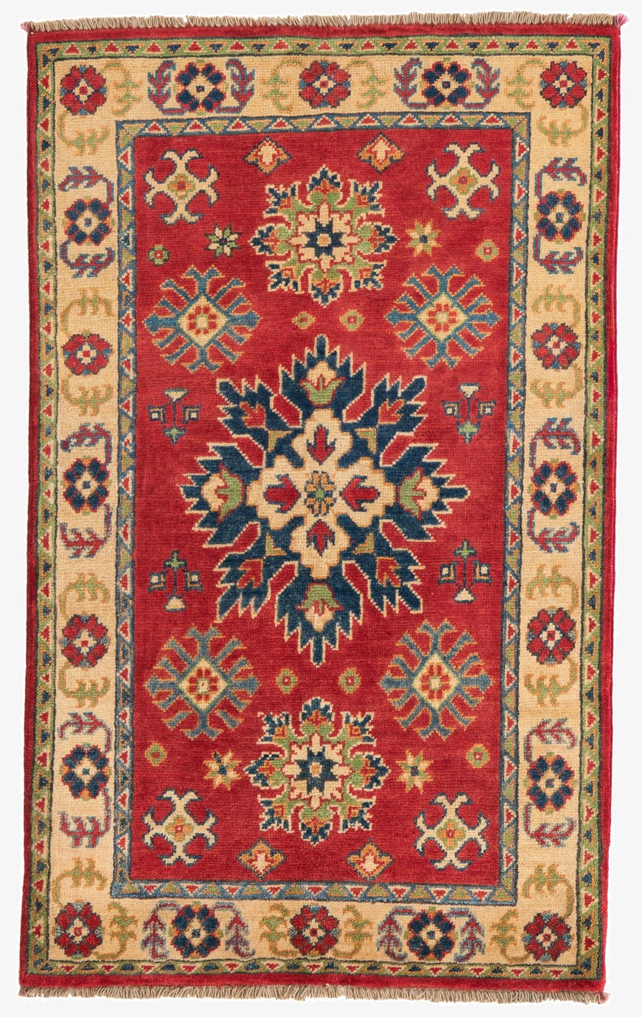  2' 7 x 4' 4  Hand Knotted Kazak Rug