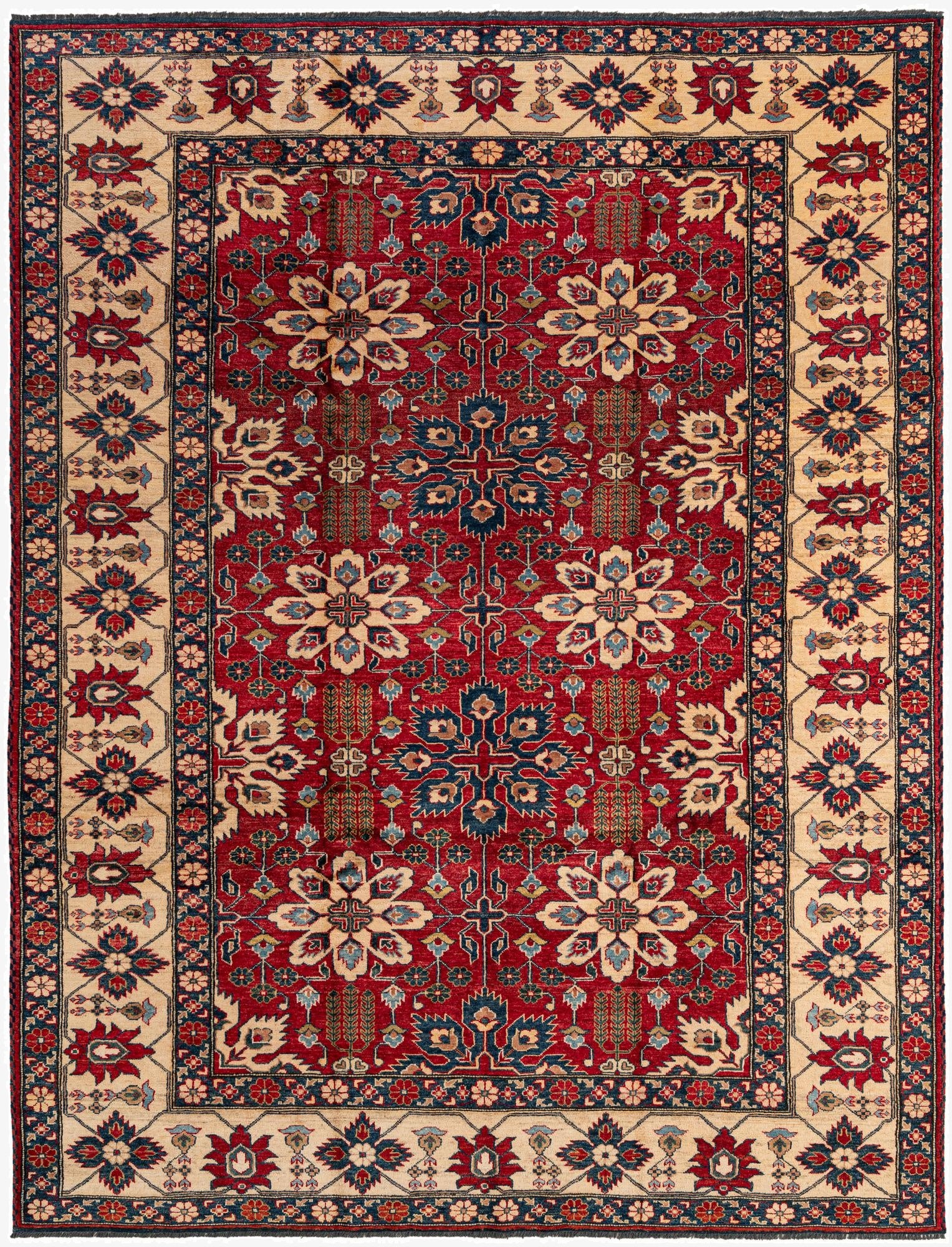  7' 6 x 9' 8  Hand Knotted Kazak Wool Rug