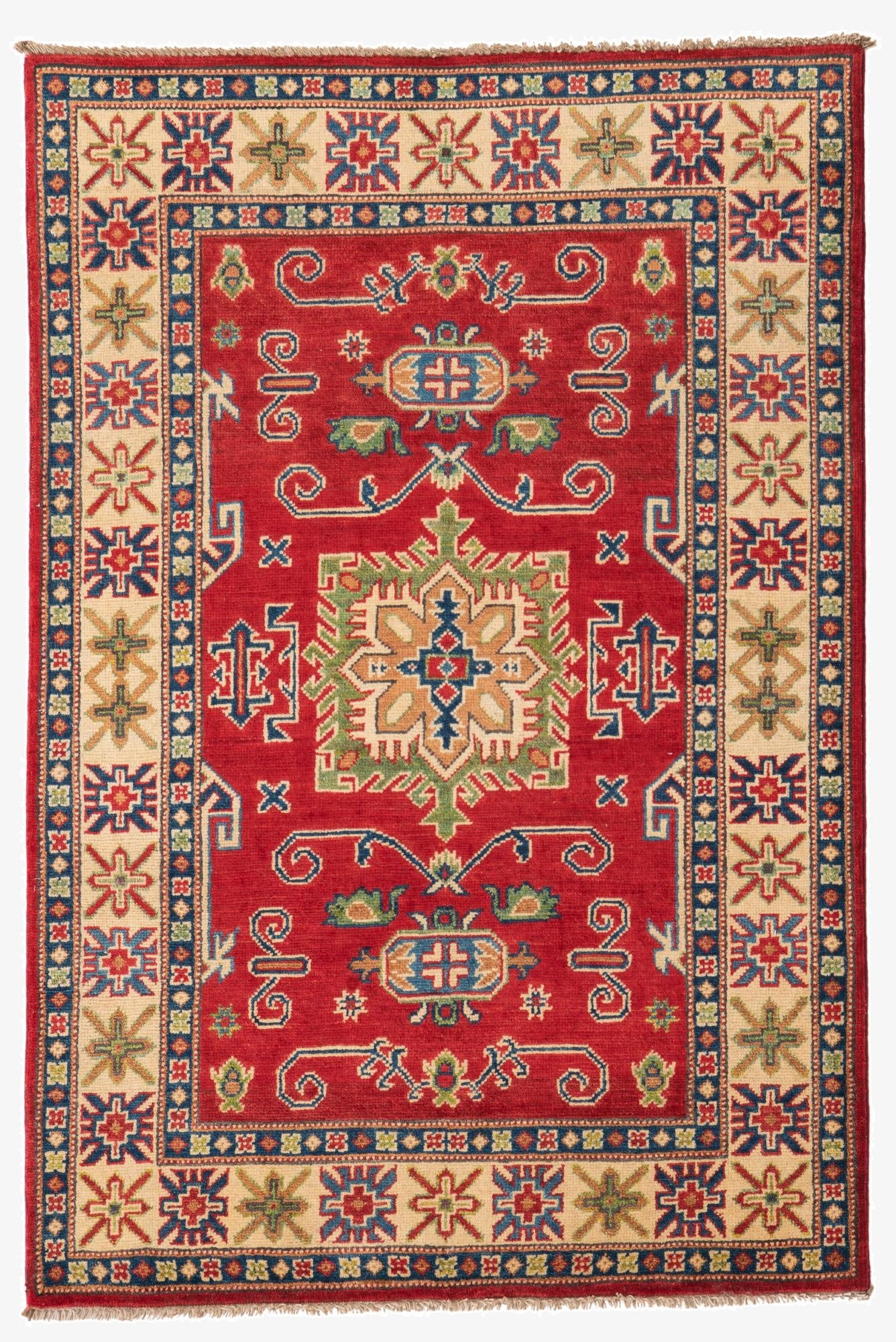  3' 4 x 5'  Hand Knotted Kazak Rug