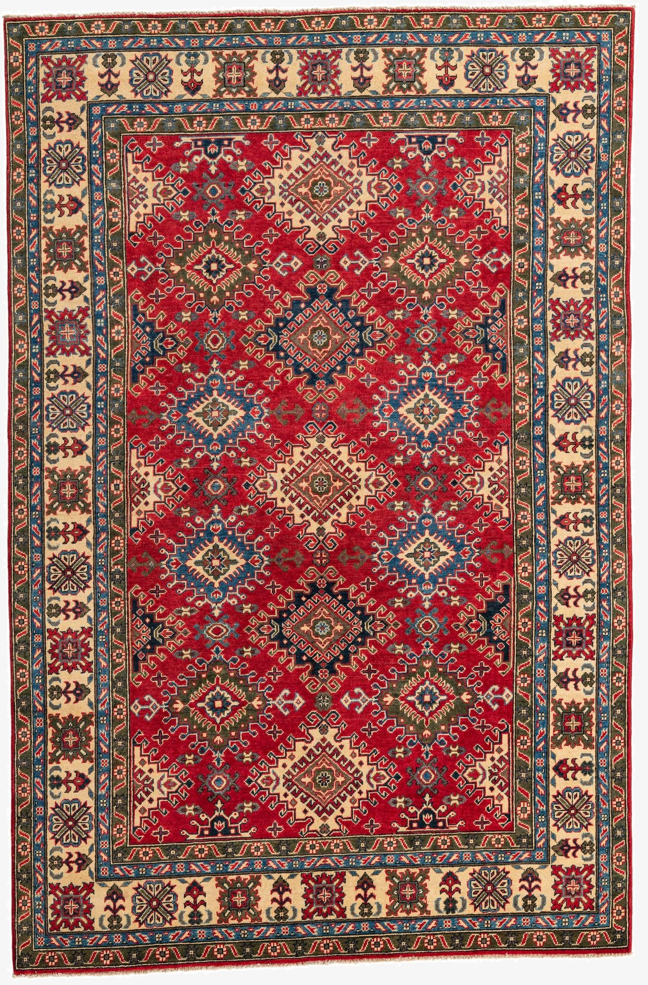  6' 5 x 9' 9  Hand Knotted Kazak Rug