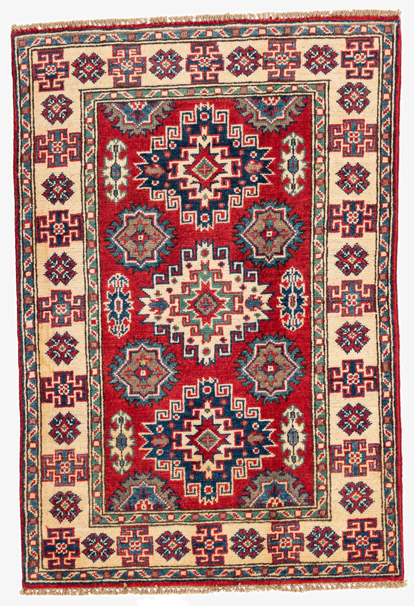  2' 8 x 4'  Hand Knotted Kazak Rug