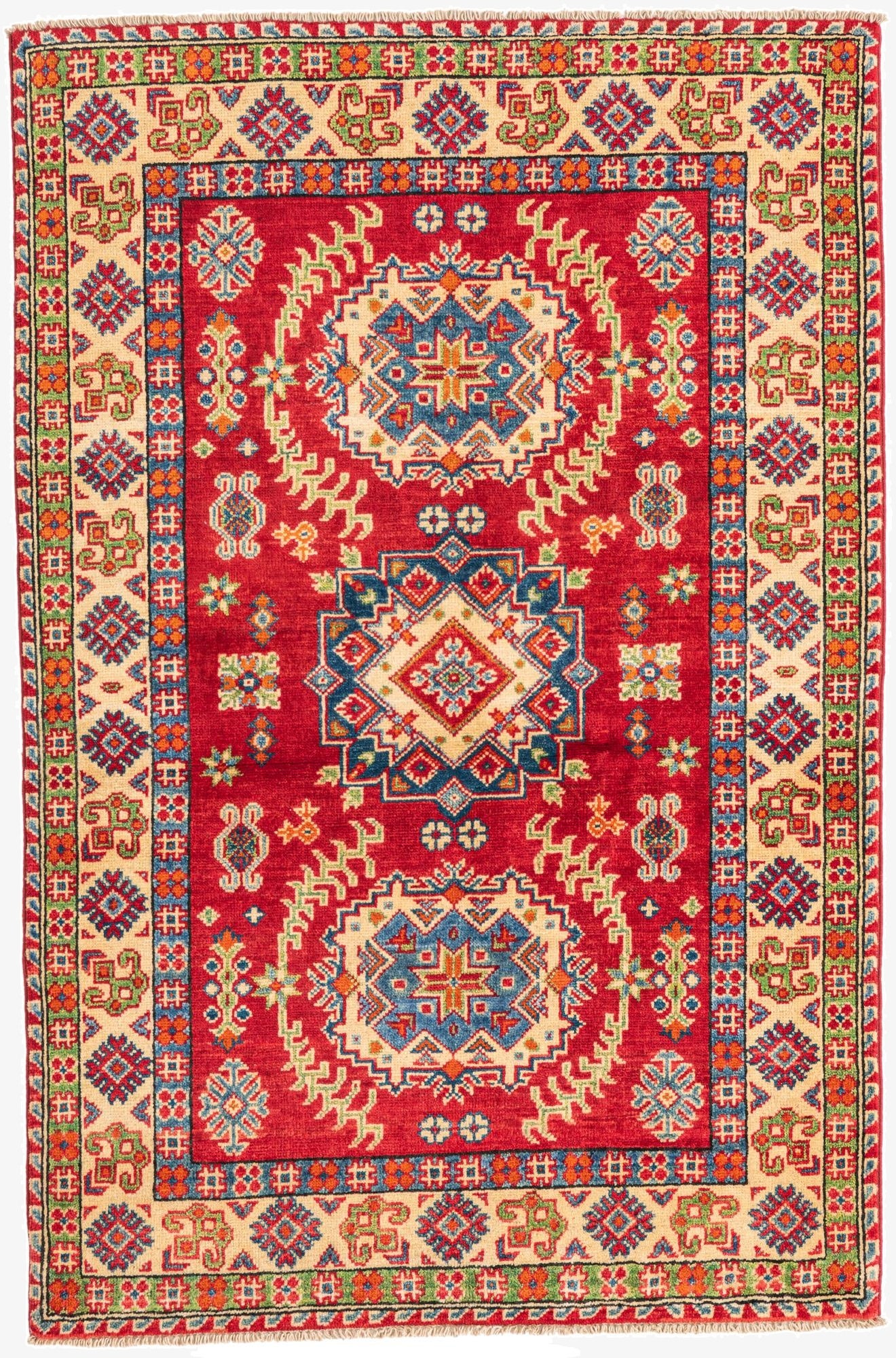  3' 3 x 5'  Hand Knotted Kazak Rug