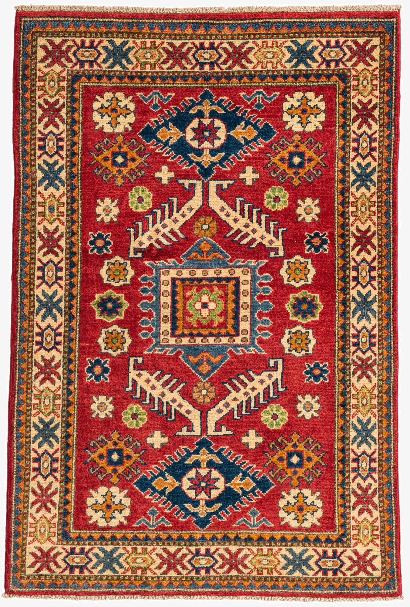  3' 3 x 5'  Hand Knotted Kazak Rug