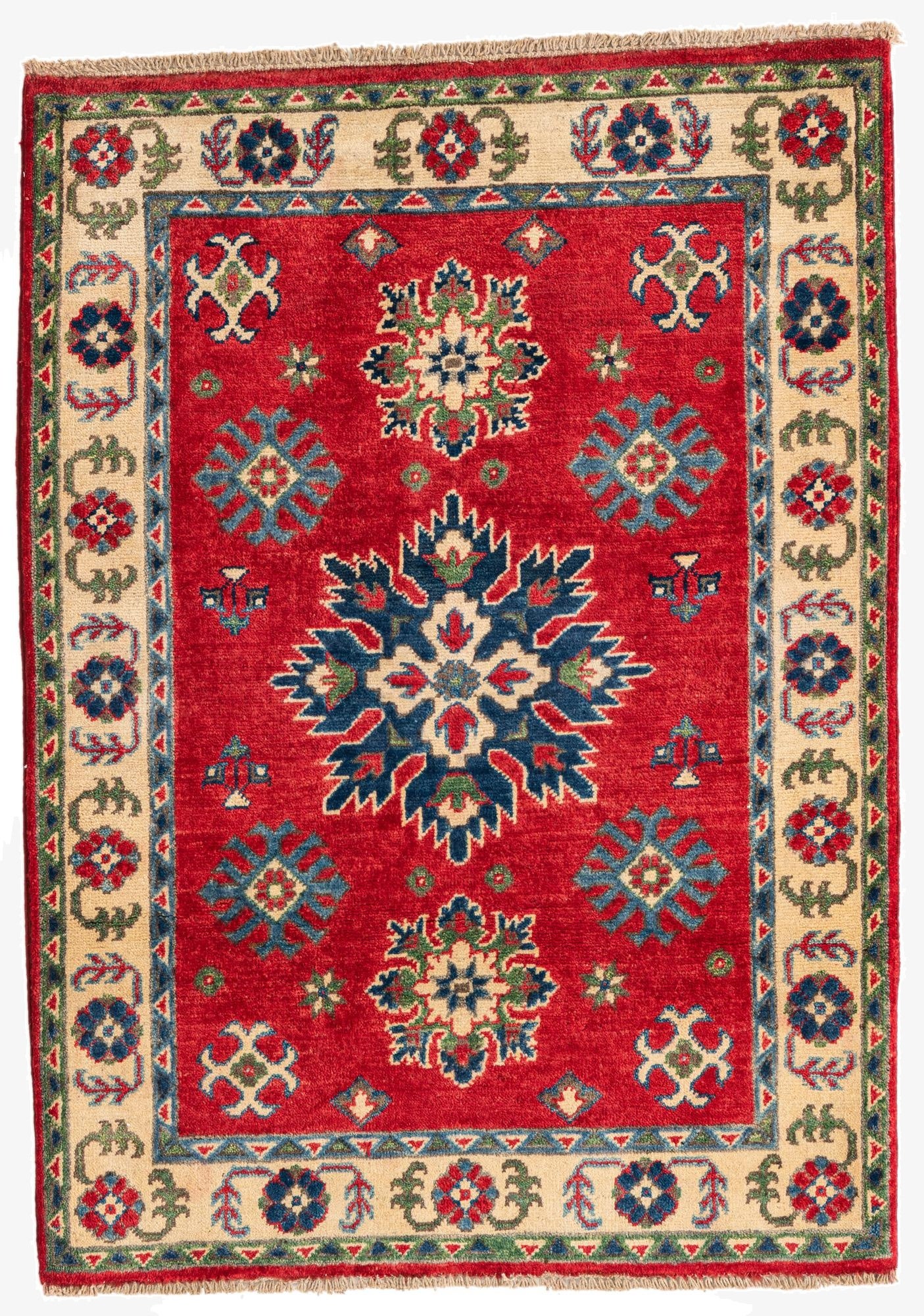  2' 10 x 4'  Hand Knotted Kazak Rug
