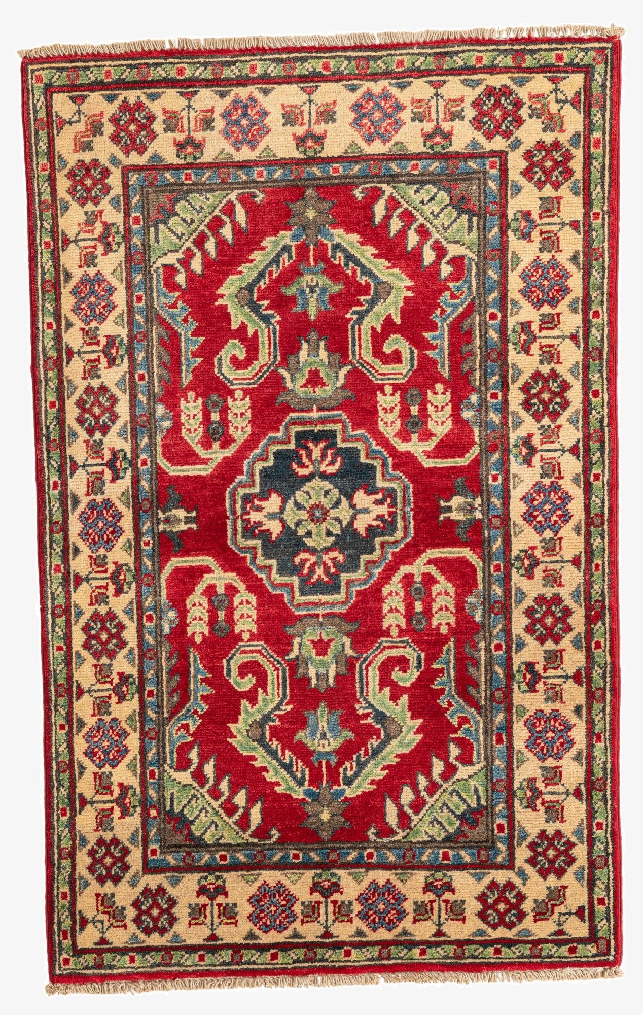  2' 8 x 4' 3  Hand Knotted Kazak Rug